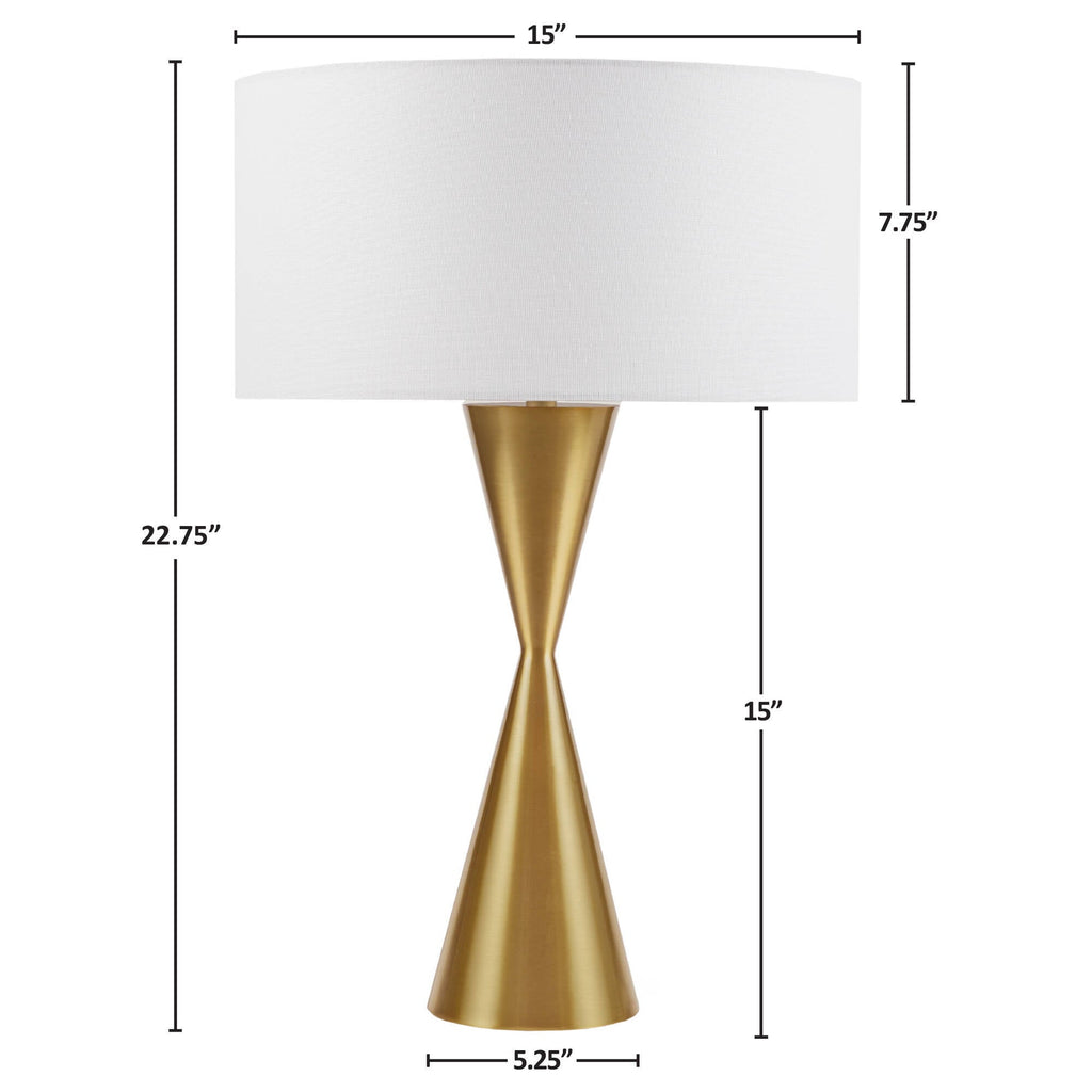 Gold Hourglass Metal Table Lamp Gold See below