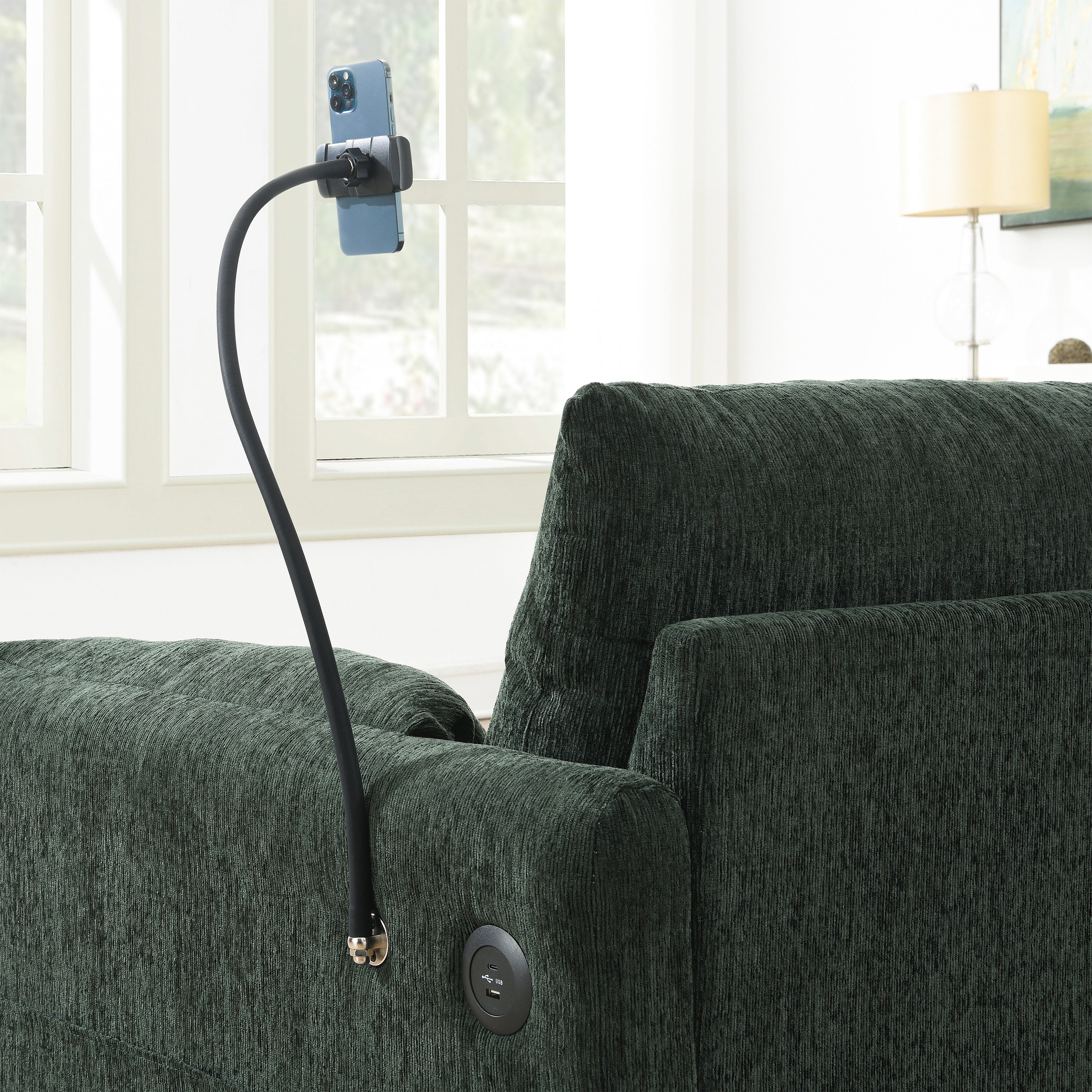 96.5'' Chenille Sectional Sofa with Storage Ottoman and Pockets,Adjustable Phone Holder,Wide Seat,4 Seat L Shaped Couch Set,Comfy Sofa with USB Charger for Living Room,Apartment,3 Colors