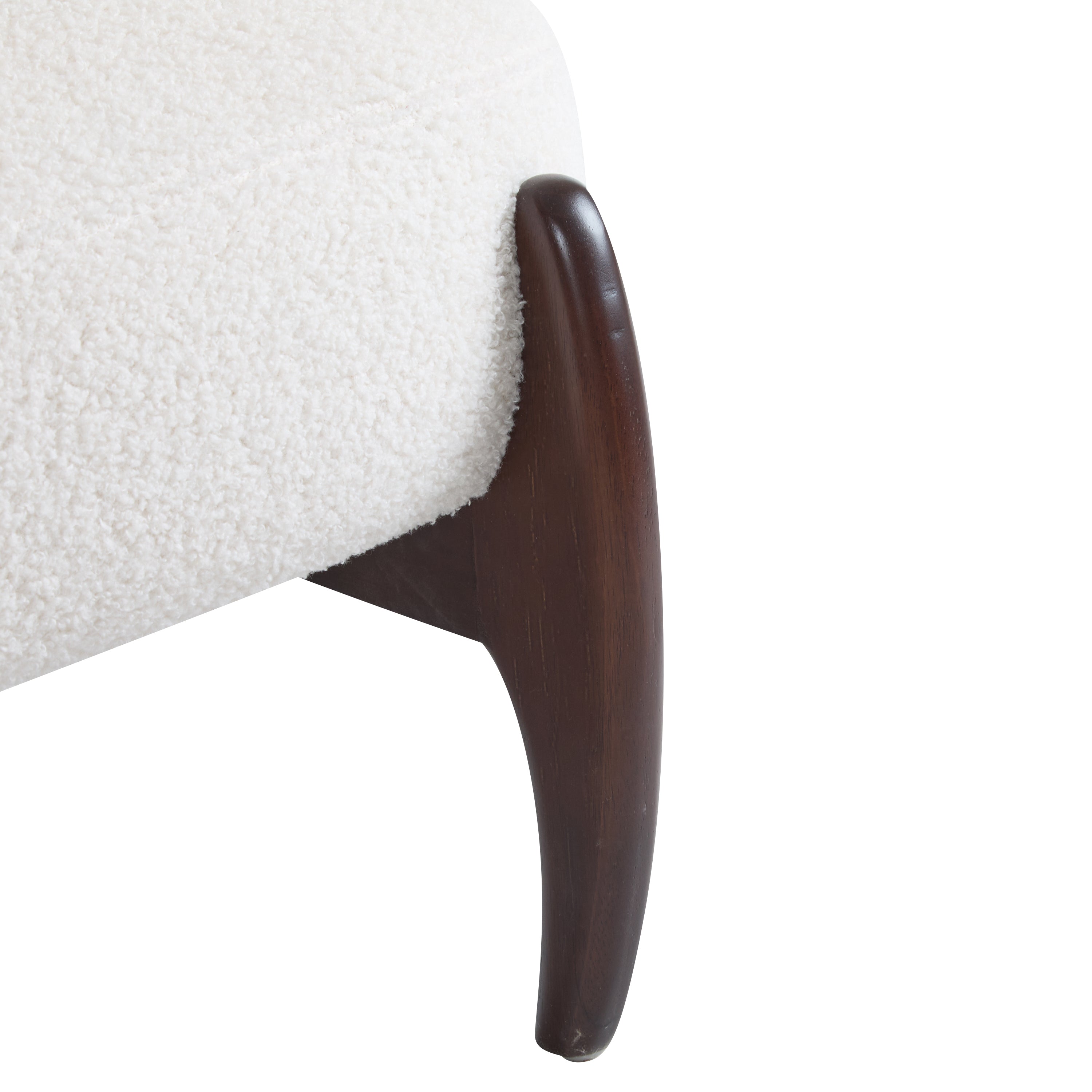 Modern Boucle Lounge Chair with Solid Wood Frame, Soft and Durable Boucle Upholstery, Beige, 25.5'