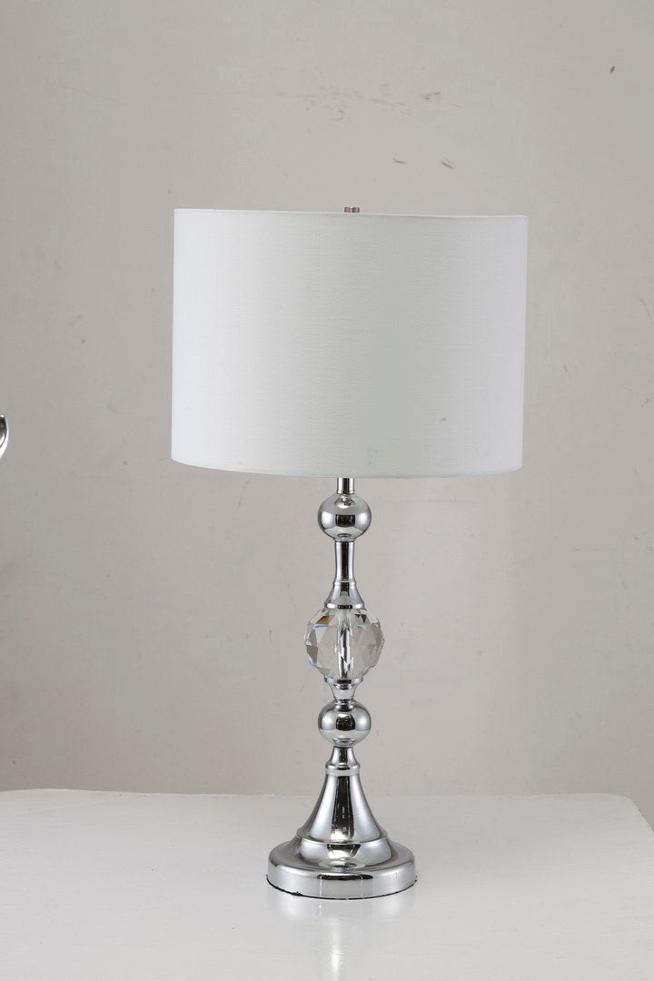 29.5' Tall Metal Table Lamp' Leona' with Chrome finish and Crystal Accents