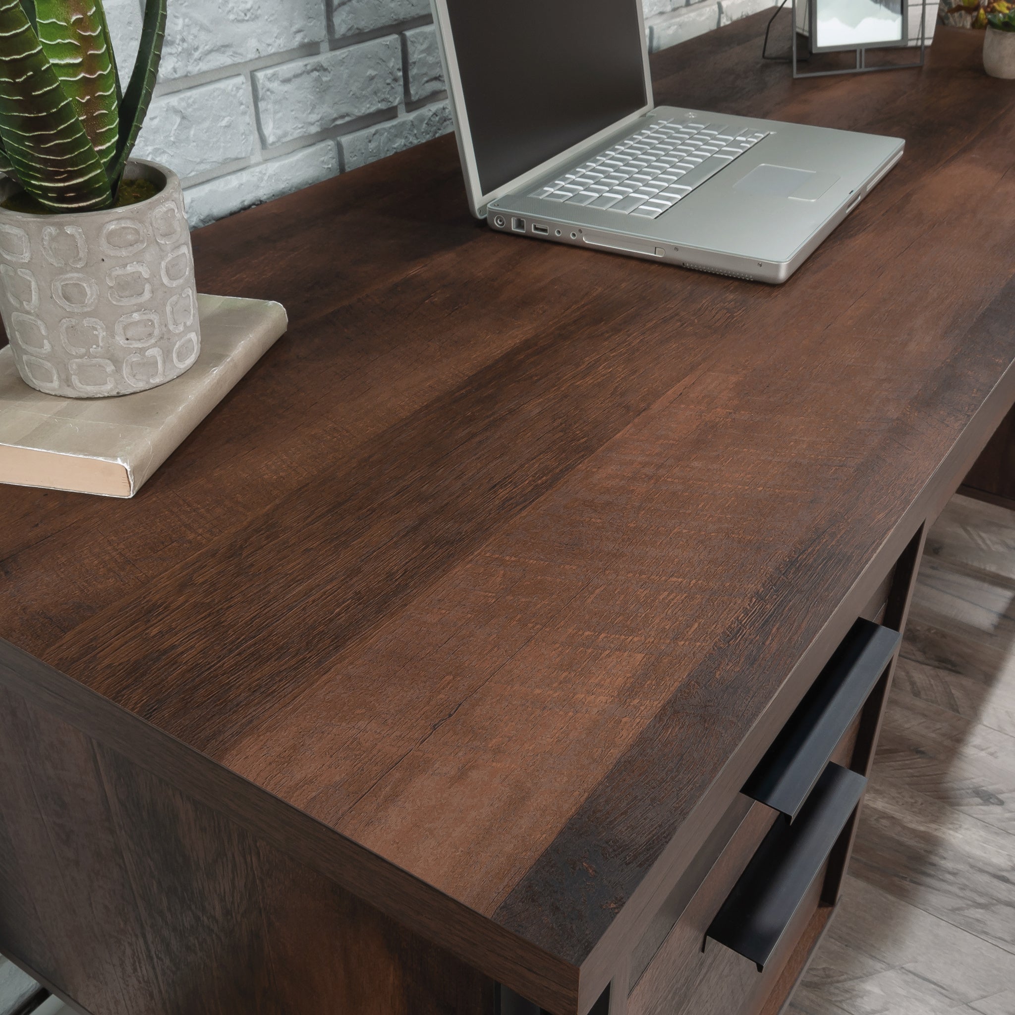 Computer Desk, Brown finish