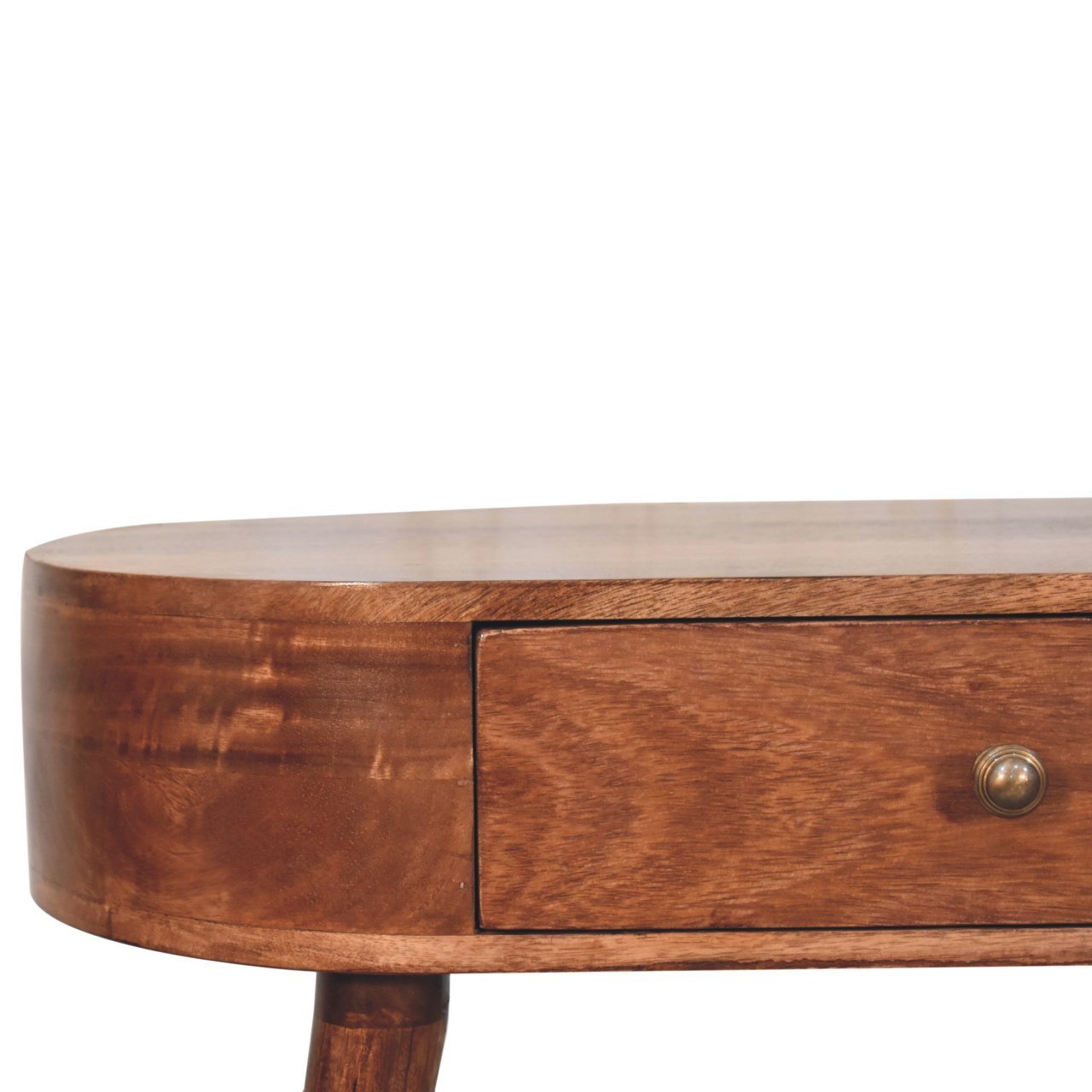 Solid Wood California Walnut Rounded Small Console Table