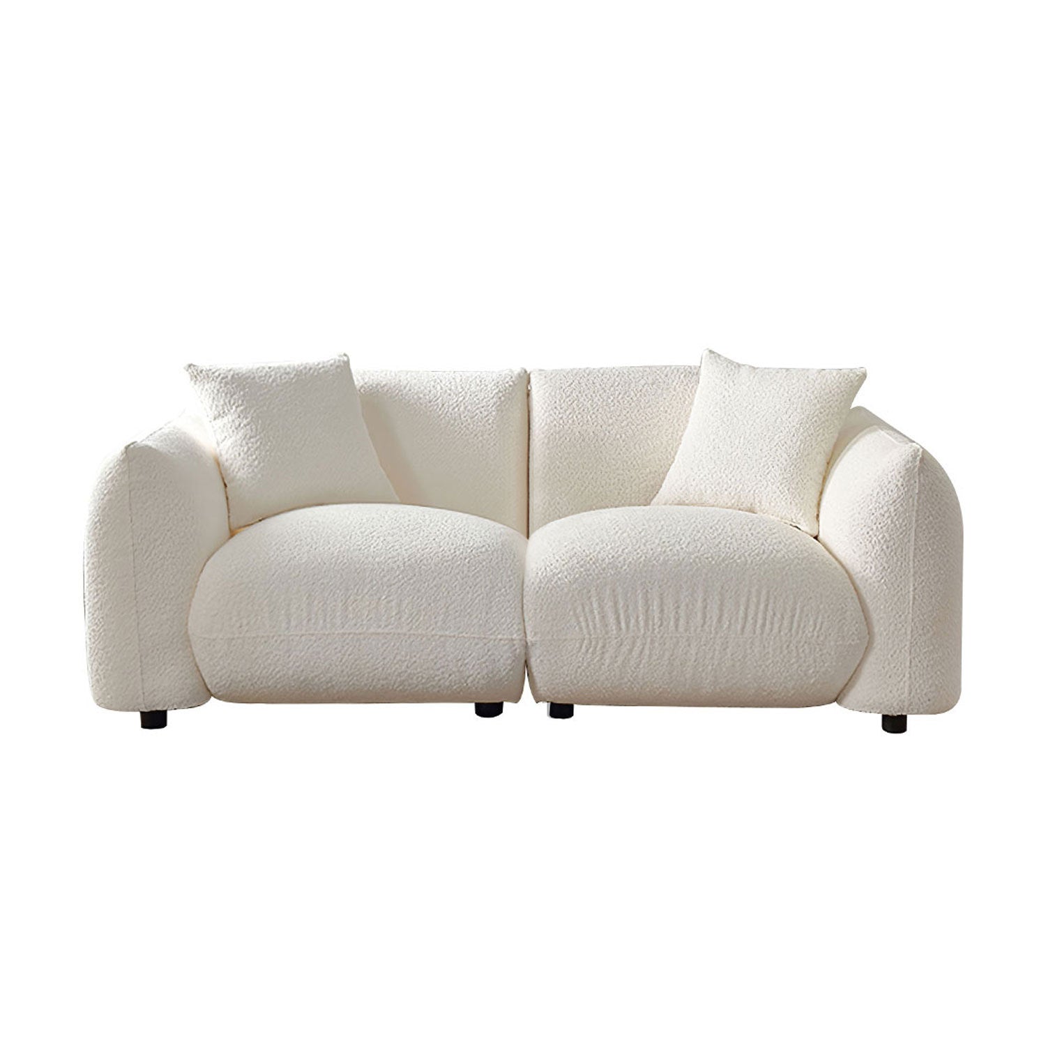 Mid Century Modern Couch 2-Seater Sofa for Livingroom, Beige