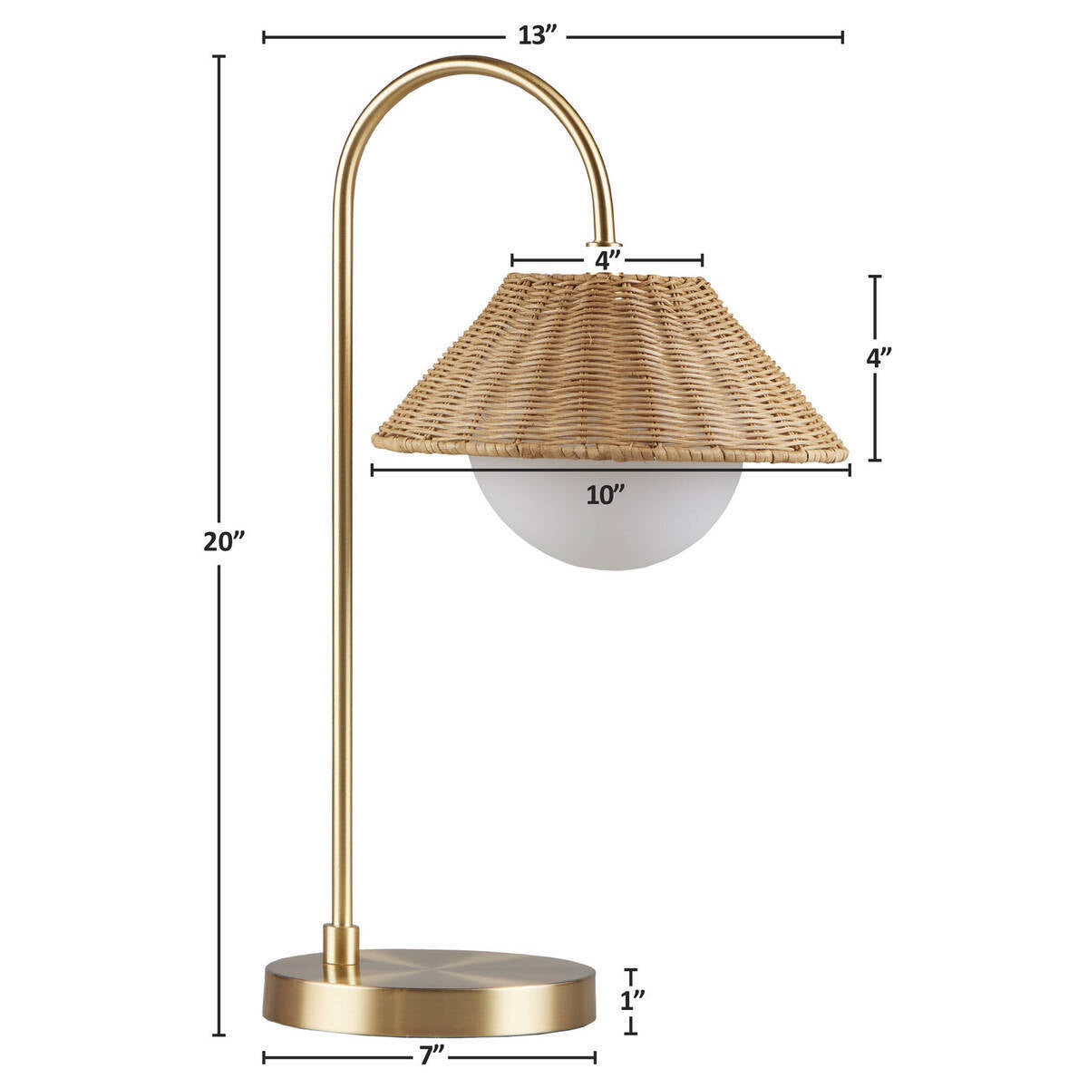 Rattan Weave Shade Table Lamp Gold/Natural See below