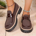 Round Toe Platform Loafers