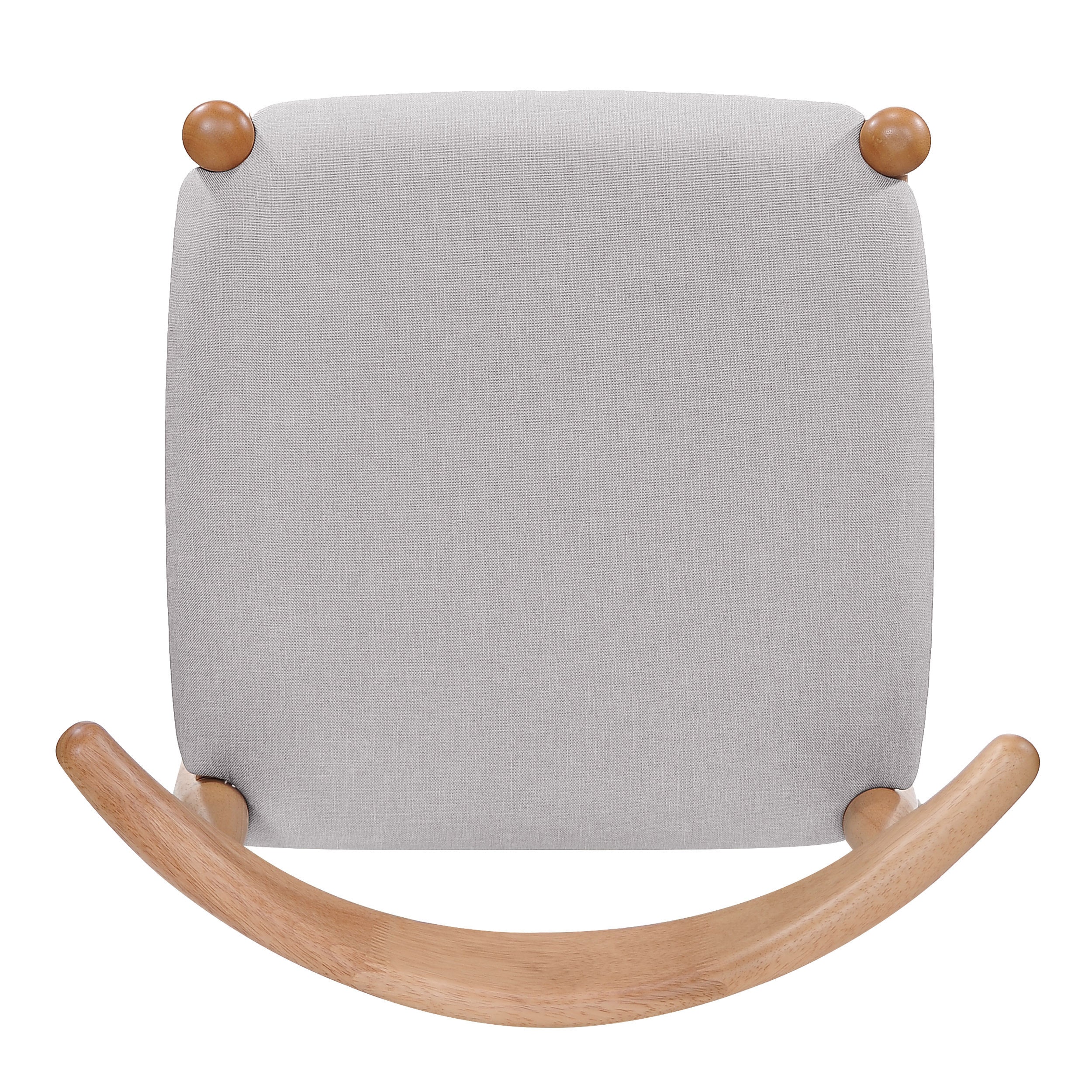 Candescent Dining Chair with Curved Back and Wood Frame, Set of 2, Beige
