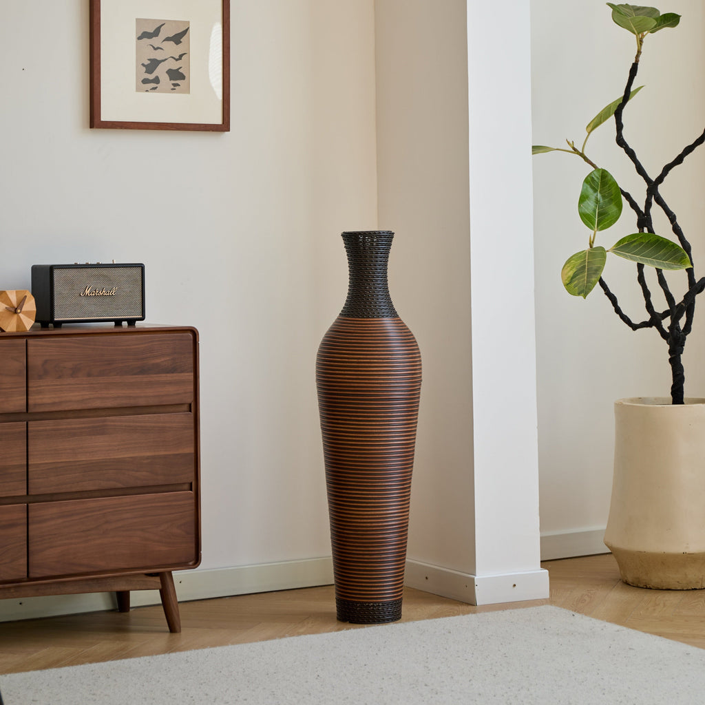 39' Tall Standing Designer Floor Vases with Elegant Two-Tone Dark Brown Finishes - Ideal for Decorating Living Rooms, Bedrooms, Entryways Perfect for Decorating Your Home