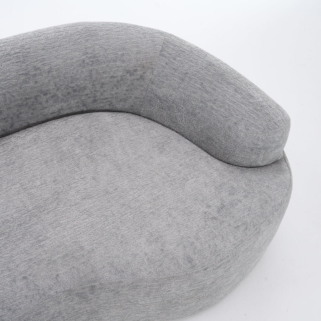 LY-025 Grey Curved Modular Sectional Sofa with 30D High-Density Chenille Upholstery, 110'' Long