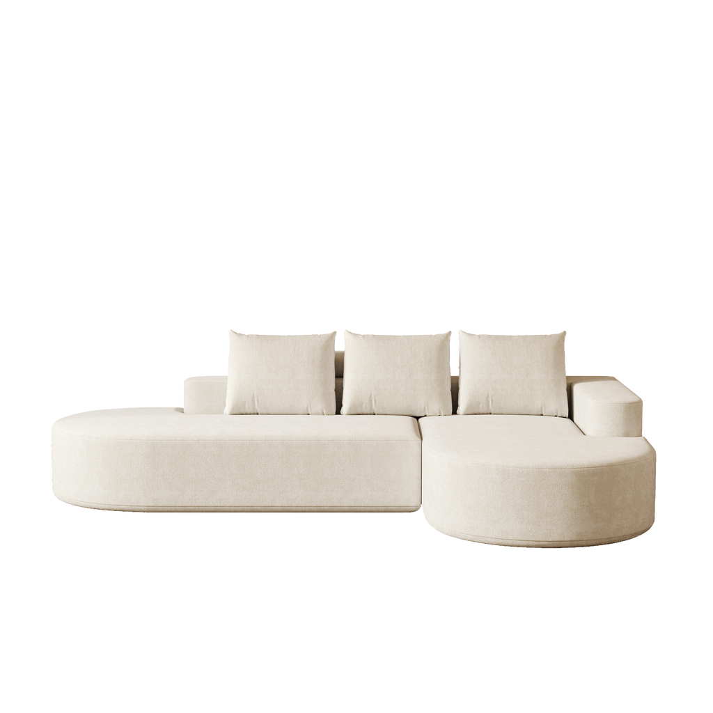 Modern Curved sofa ,Chenille Upholstered Sectional Sofa Couch Set,Modular 108.5' L Shaped Sectional Living Room Sofa Set With 3 Pillows,Free Combination Sofa Couch for Living Room,Bedroom
