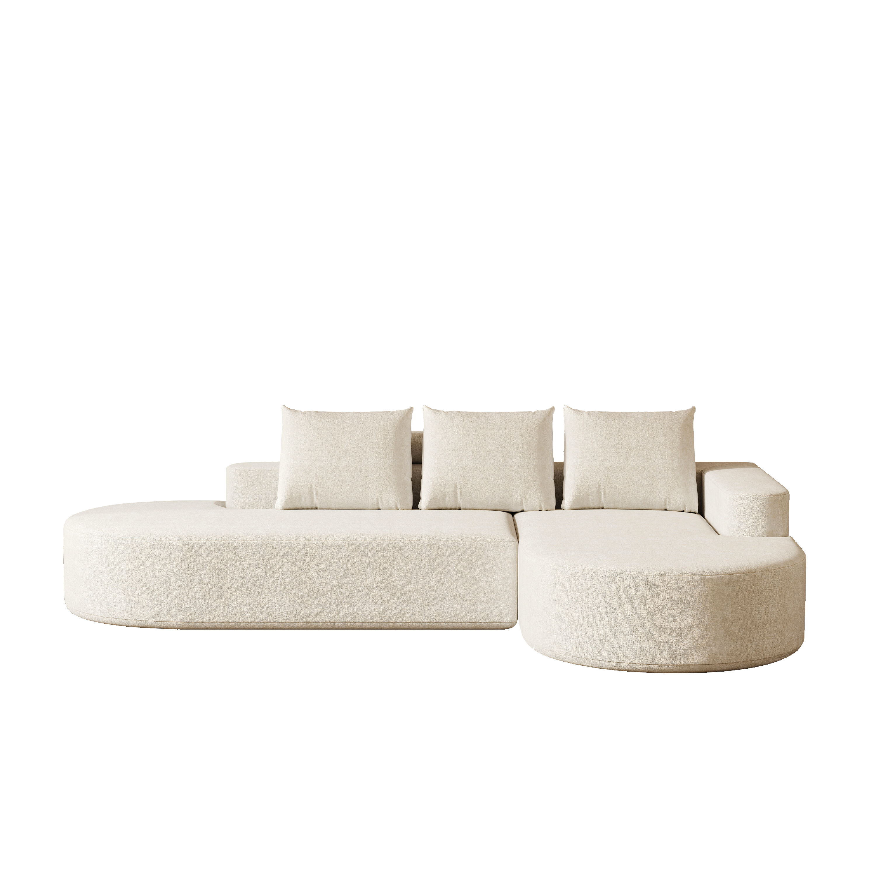 Modern Curved sofa ,Chenille Upholstered Sectional Sofa Couch Set,Modular 108.5' L Shaped Sectional Living Room Sofa Set With 3 Pillows,Free Combination Sofa Couch for Living Room,Bedroom