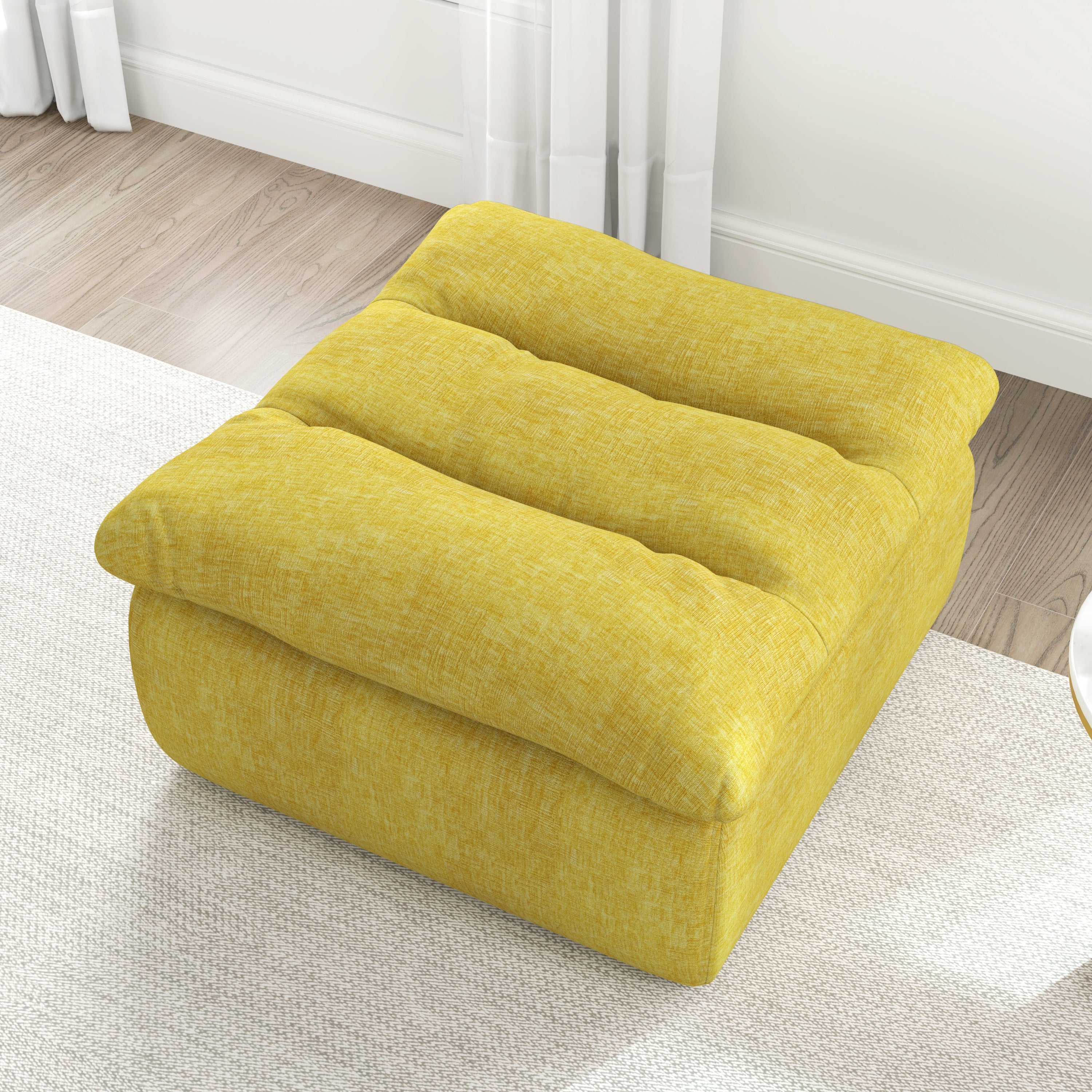Lazy Floor Sofa,Modern armless and backless sofa chair,Comfy Accent Bean Bag Couch,suitable for living room bedroom office-Yellow