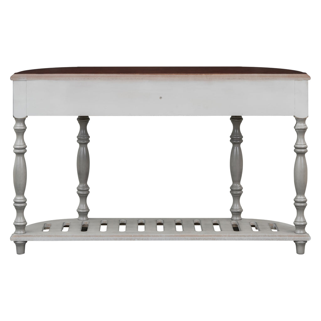 U_STYLE 52''Modern and Contemporary Curved Console Table Sofa Table Entryway Table for Hallway Living Room with 4 Drawers and 1 Shelf
