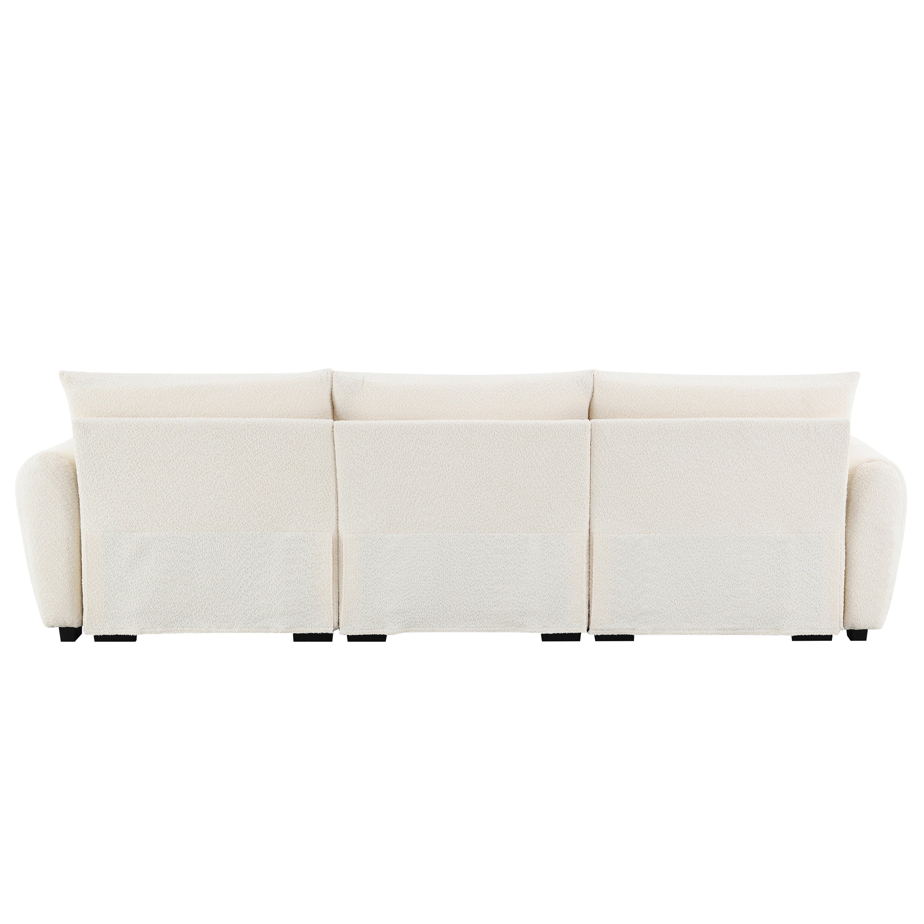 110' Modular Sectional Sofa, L Shape with Extra-large Seat, Pull-line Design, Movable Ottoman, High Density Foam, Free Combination, Sturdy Metal&Wood Frame, Boucle Fabric, 3 Colors