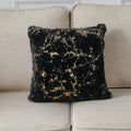 Luxury Chinchilla Faux Fur Gilded Black Pillow (22 In. x 22 In.)