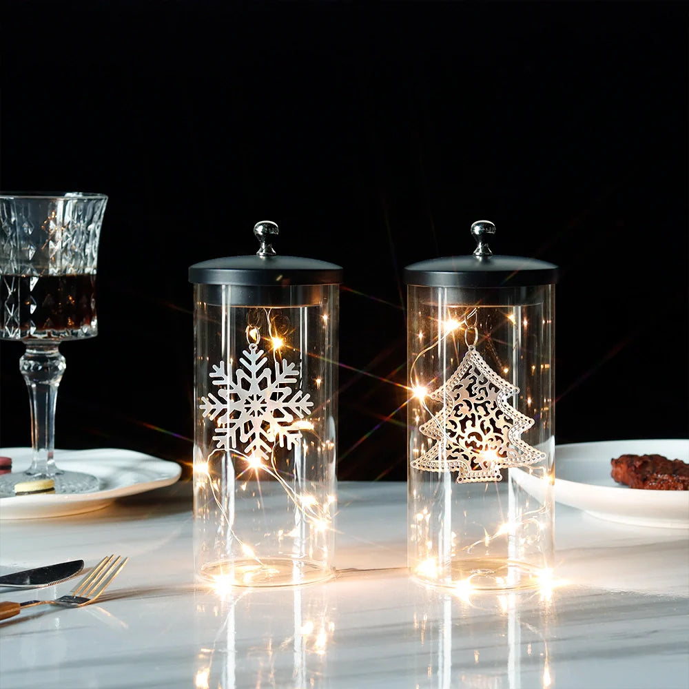 Set of 2-7"H Battery Powered Lights(Sliver Leaf Pendant )