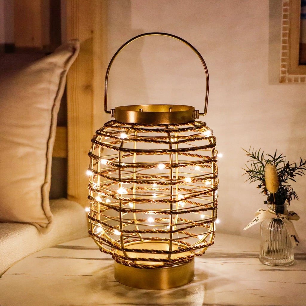 7.7 "H Metal Cage LED Cordless Lamp Battery Operated