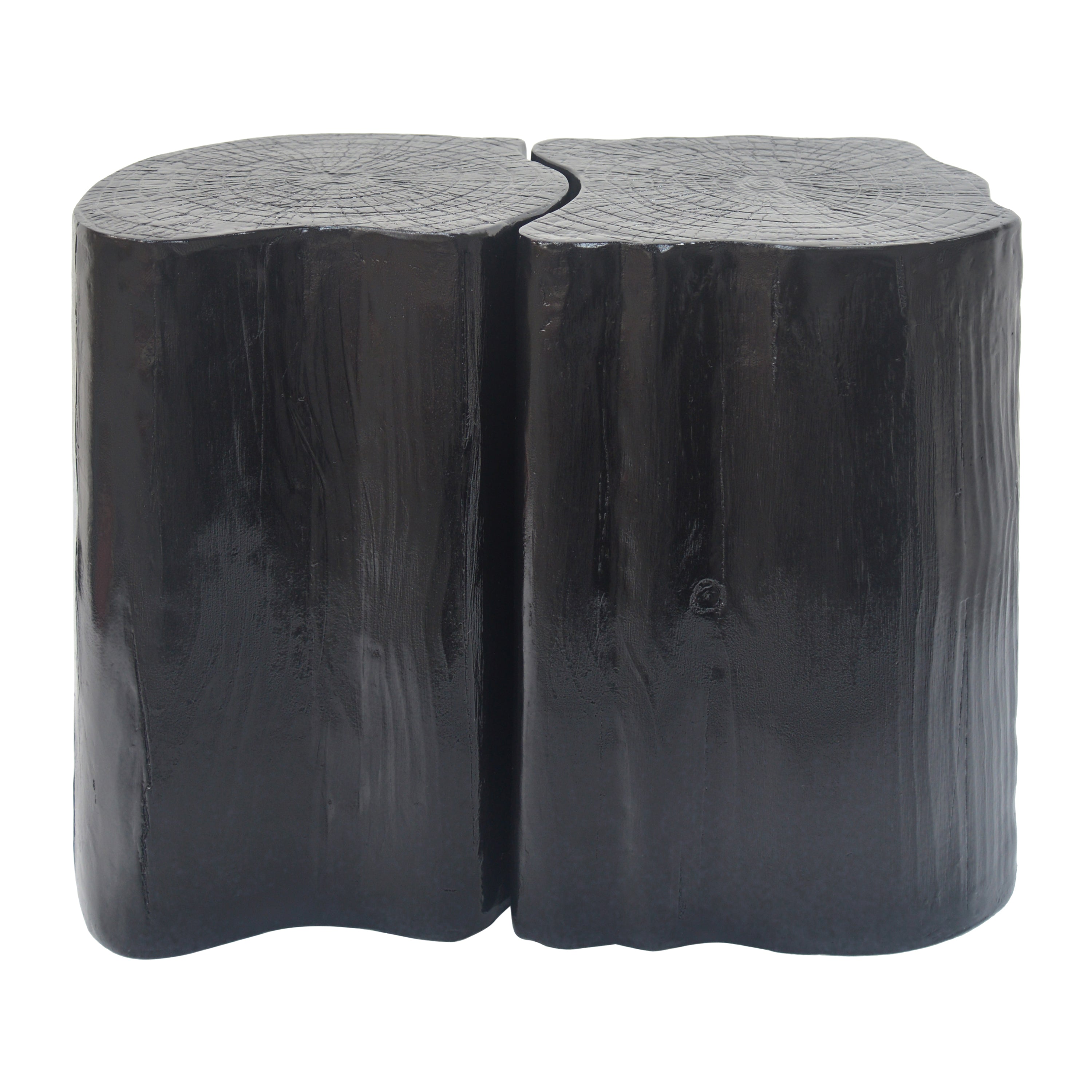 2-in-1 Irregular MGO End Table, Split Design, Small Space Friendly,Indoor Outdoor Use,Black Color