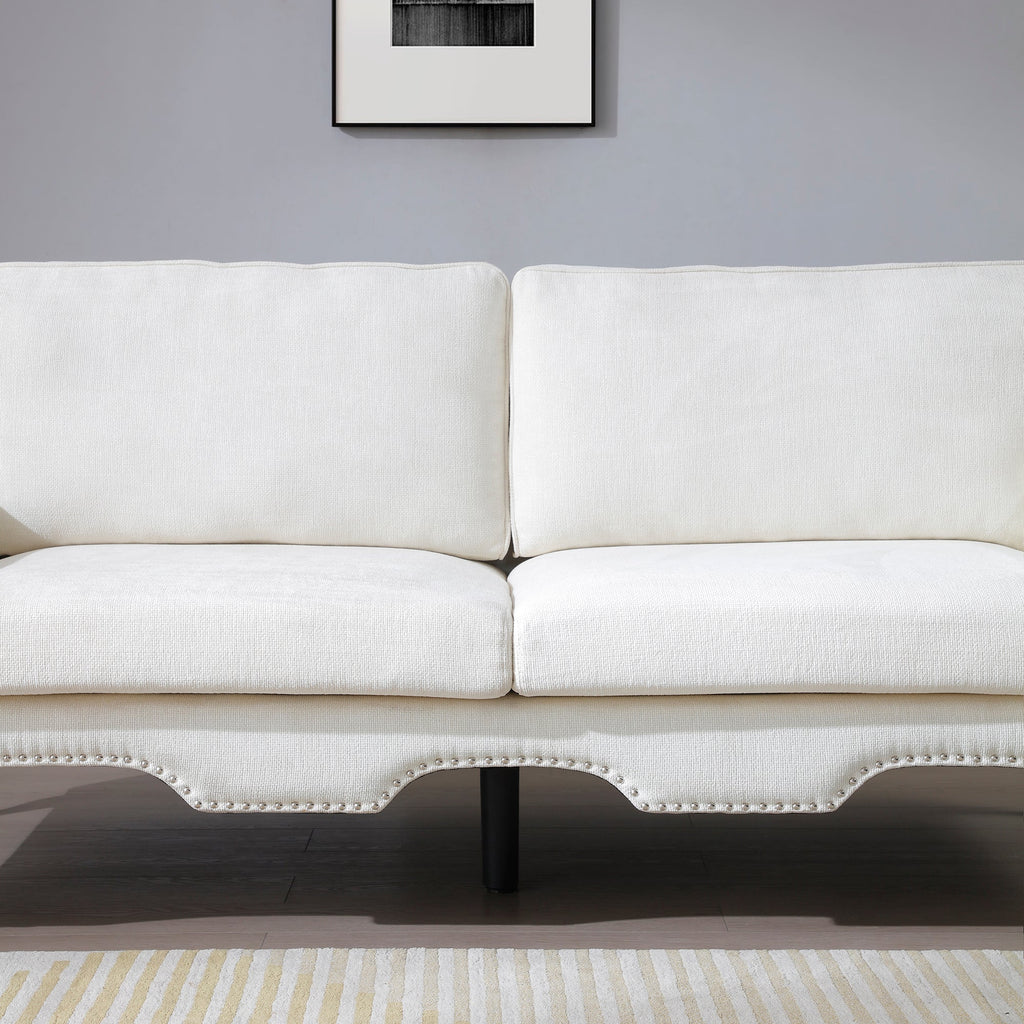 2 Piece Sectional Sofa Set with Movable Pillows, 5 Seat Convertible Couch Sets, Upholstered Sofa for Living Room Office, Bedroom & Apartment, Beige