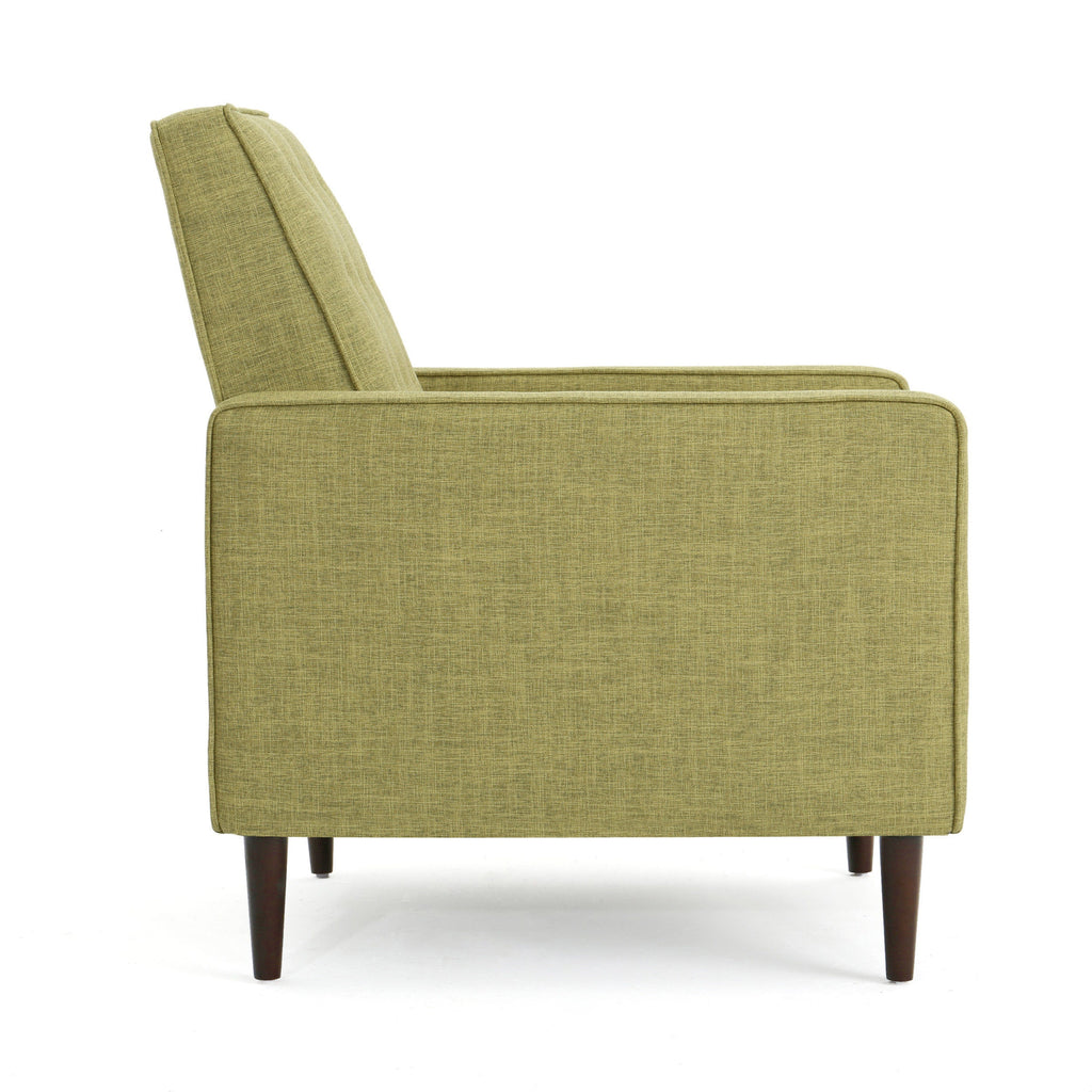 Macedonia Mid-Century Modern Button Tufted Fabric Recliner