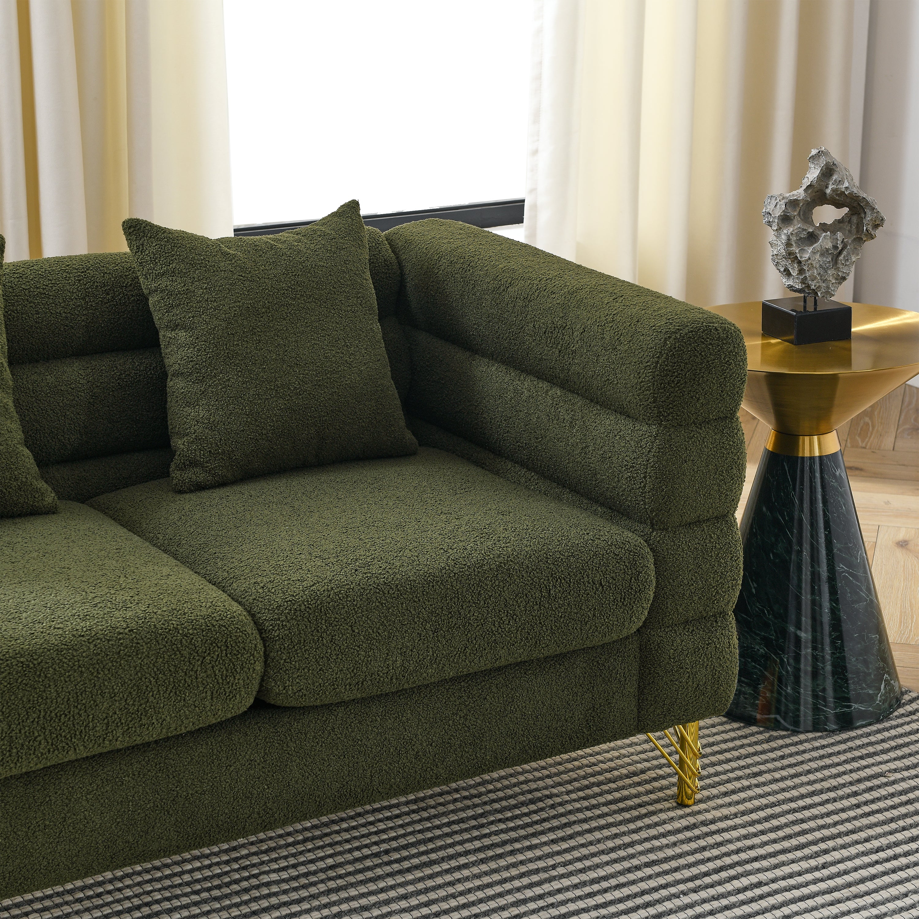 81.5-Inch Oversized Corner Sofa, L-Shaped Sectional Couch,   5-Seater Corner Sofas with 3 Cushions for Living Room, Bedroom, Apartment, Office