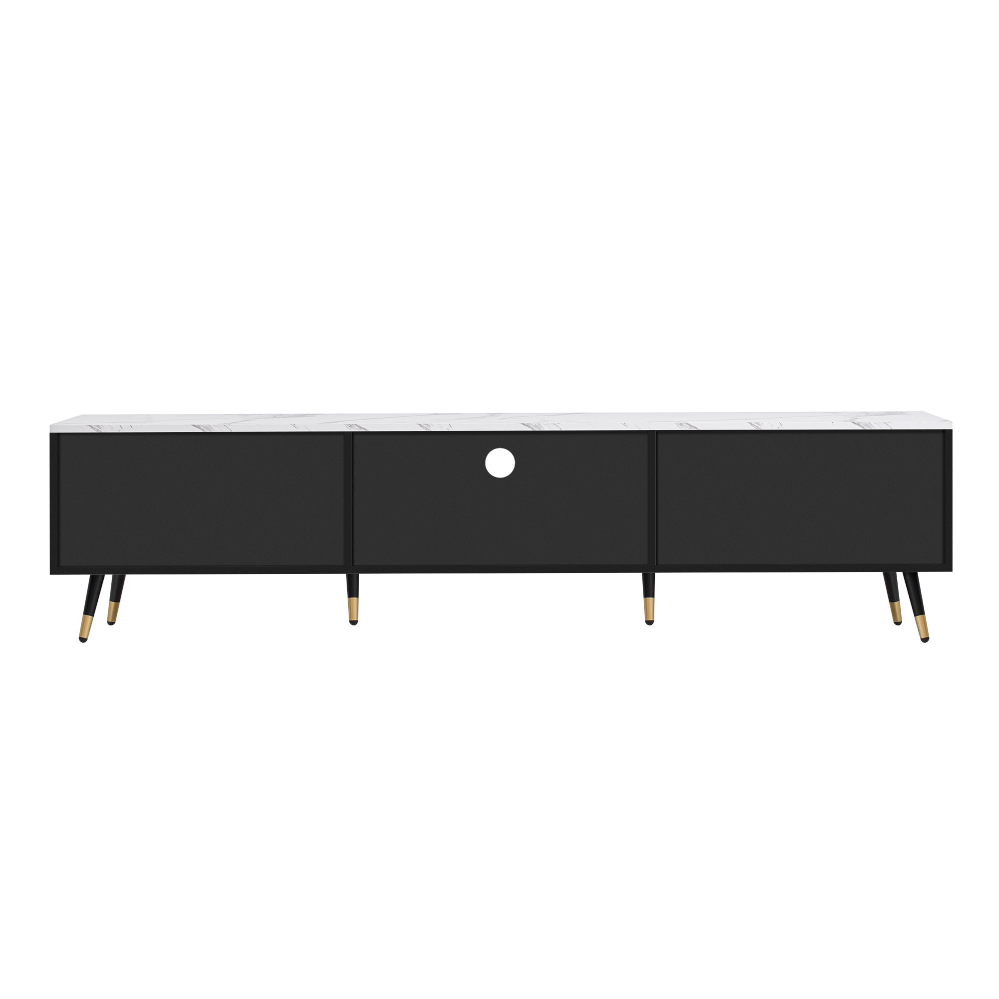 71'' Modern TV Stand with 2 Cabinets&  Open Compartments, Entertainment Center for TVs up to 80'', Television Console for Living Room, Bedroom, Home Theatre