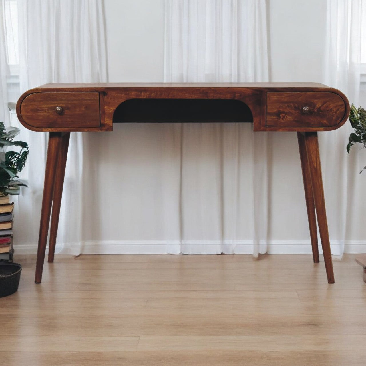 Solid Wood Chestnut London Arch Writing Desk