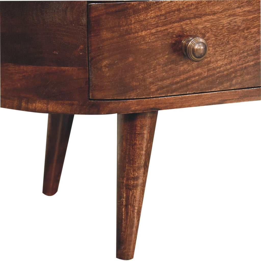Solid Wood California Walnut Rounded Entertainment Unit