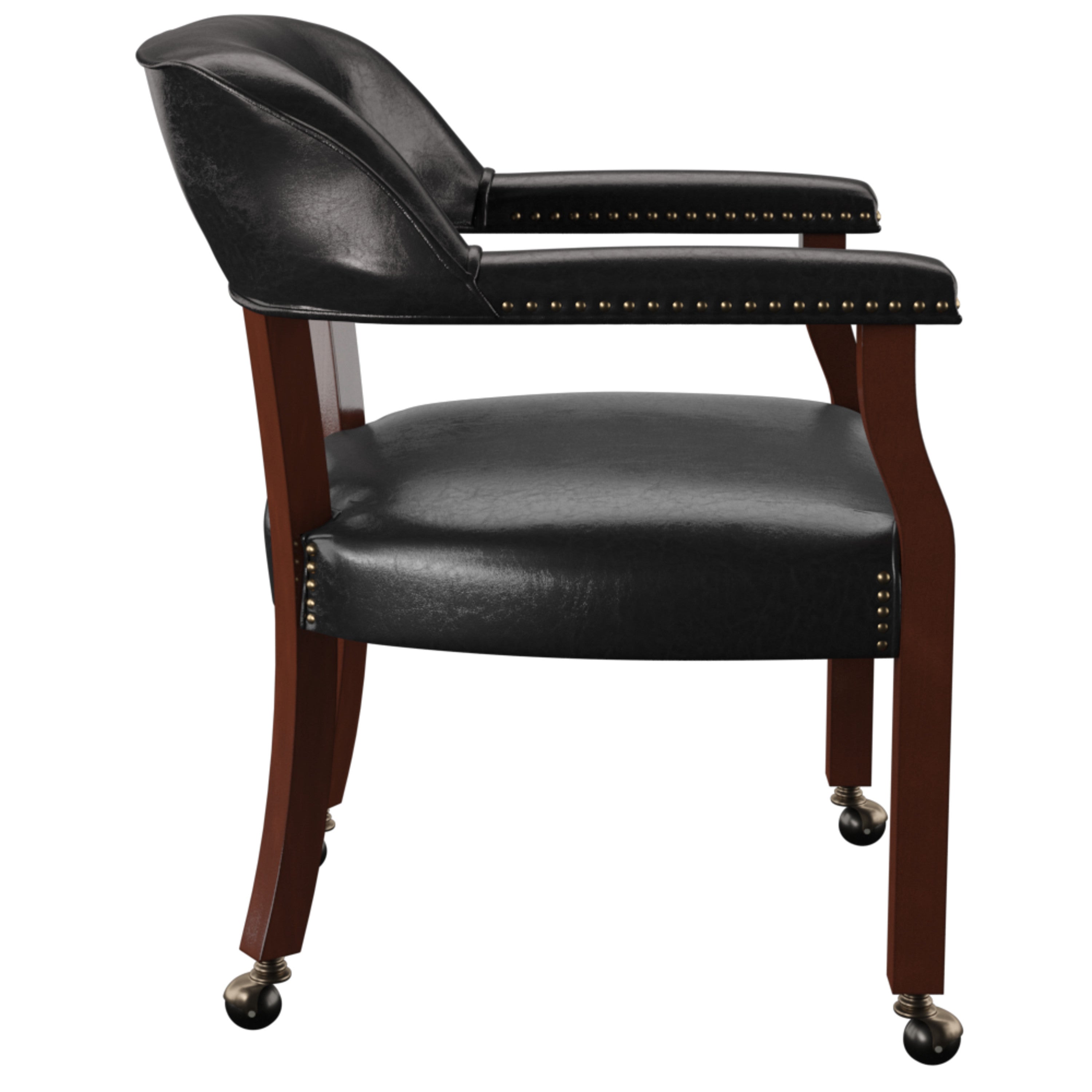 Tournament - Arm Chair With Casters - Medium Cherry