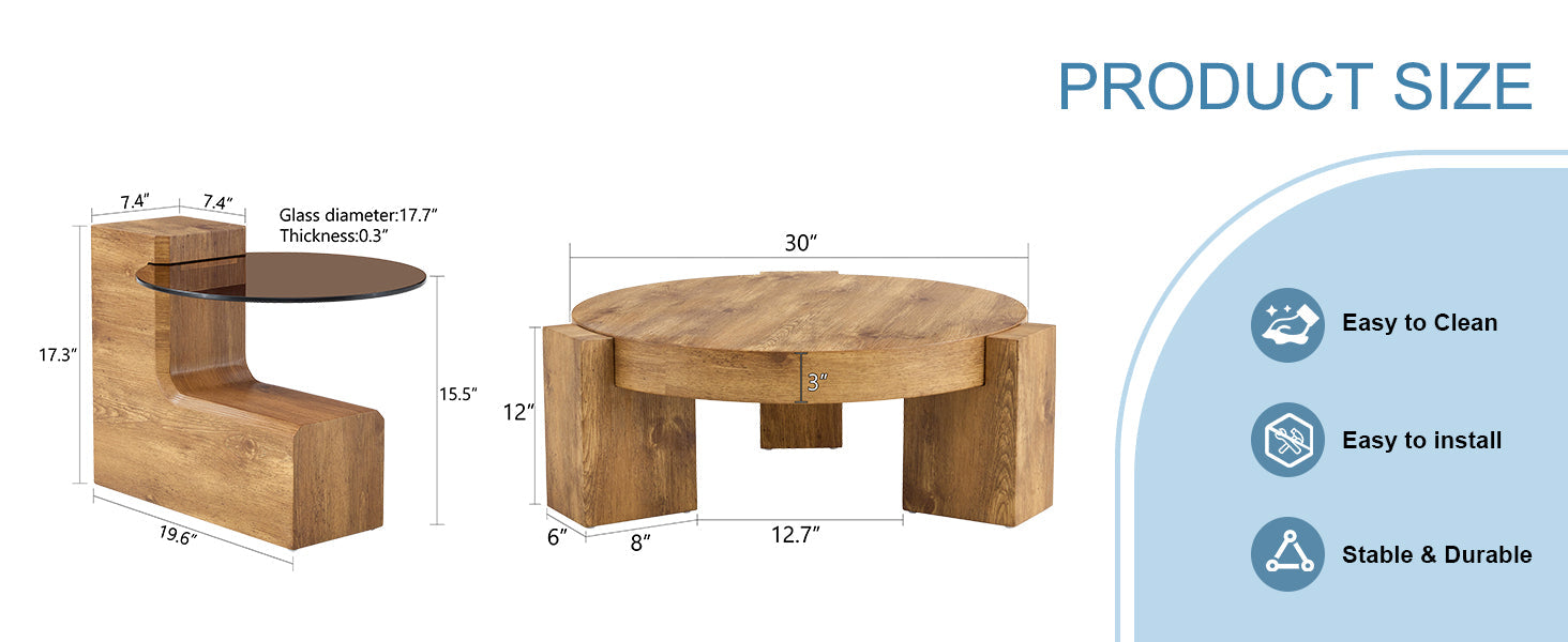 The detachable double-decker coffee table, the stylish design is more precious, and the detachable design can make the use of space more flexible and suitable for various scenes.