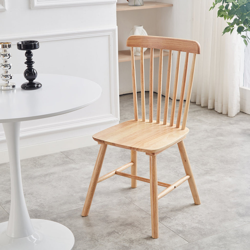 4pieces of dining chair, natural, rubber wood material, dining chair, solid wood chair, solid wood dining table chair, living room chair, simple and natural