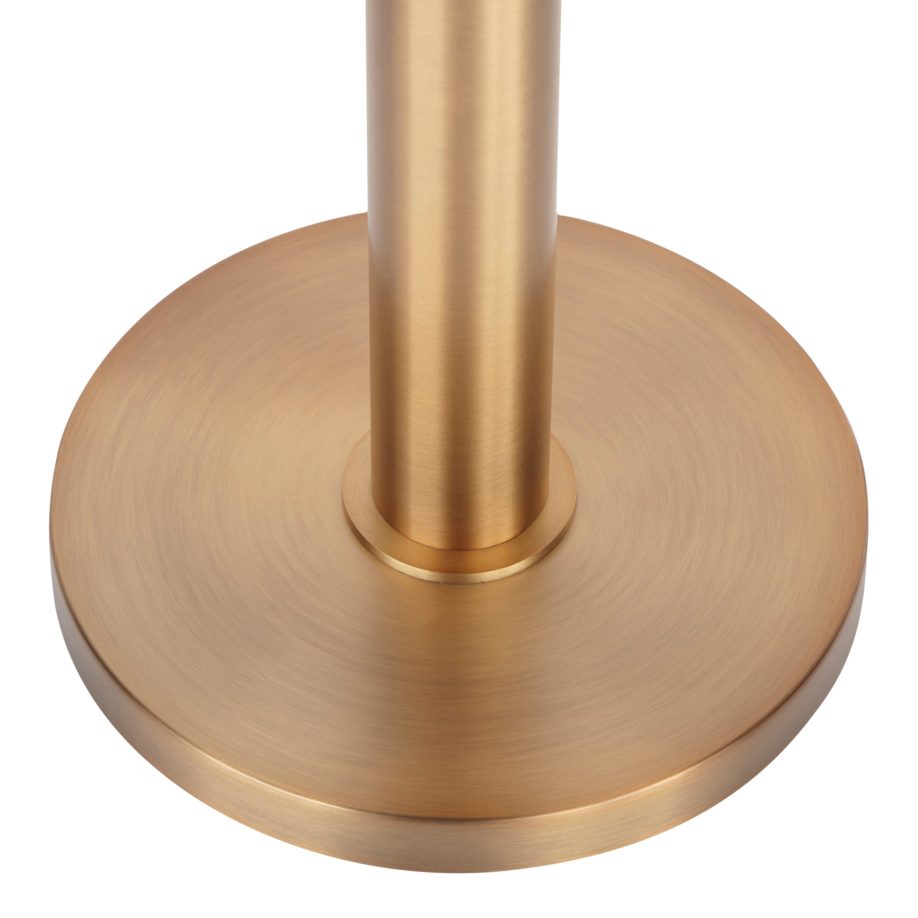 Trophy Industrial Floor Lamp in Antique Brass with Black Linen Shade by LumiSource