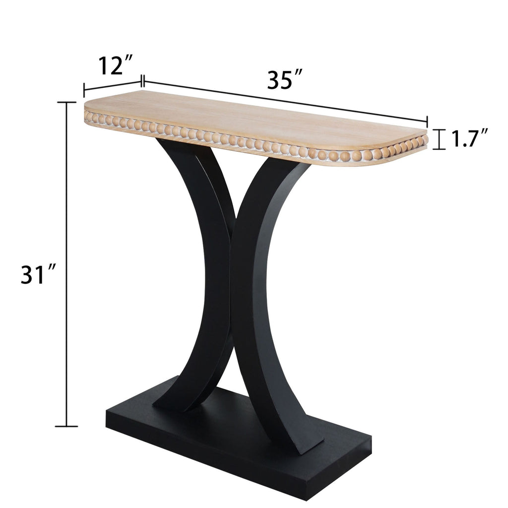 Wood Console Table, Elegant Half-Moon Console Table,35in Small Entryway Table, Thin Sofa Table, Side Table, Display Table, for Hallway, Bedroom, Living Room, Foyer
