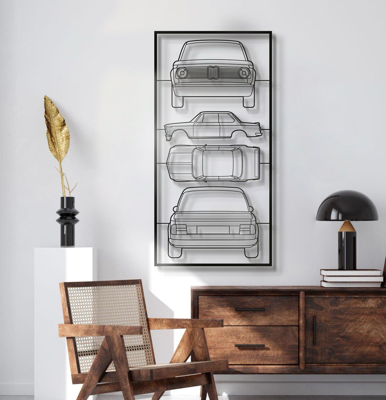 1972 2002 Turbo (E20) Quad Profile Metal Frame Silhouette - MT1426