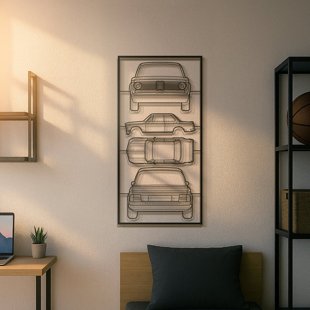 1972 2002 Turbo (E20) Quad Profile Metal Frame Silhouette - MT1426