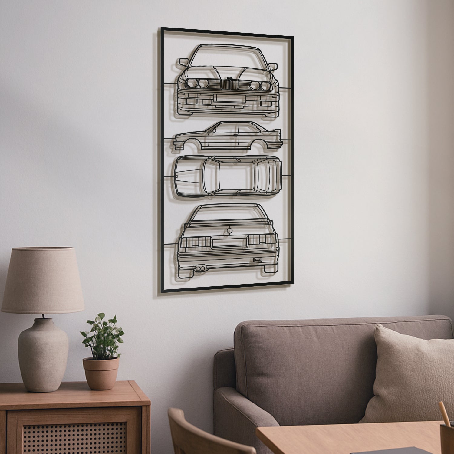 E30 Quad Profile Metal Frame Silhouette - MT1431