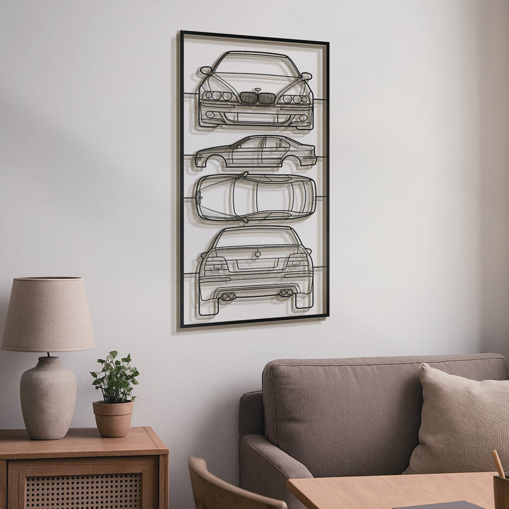 E39 Quad Profile Metal Frame Silhouette - MT1434