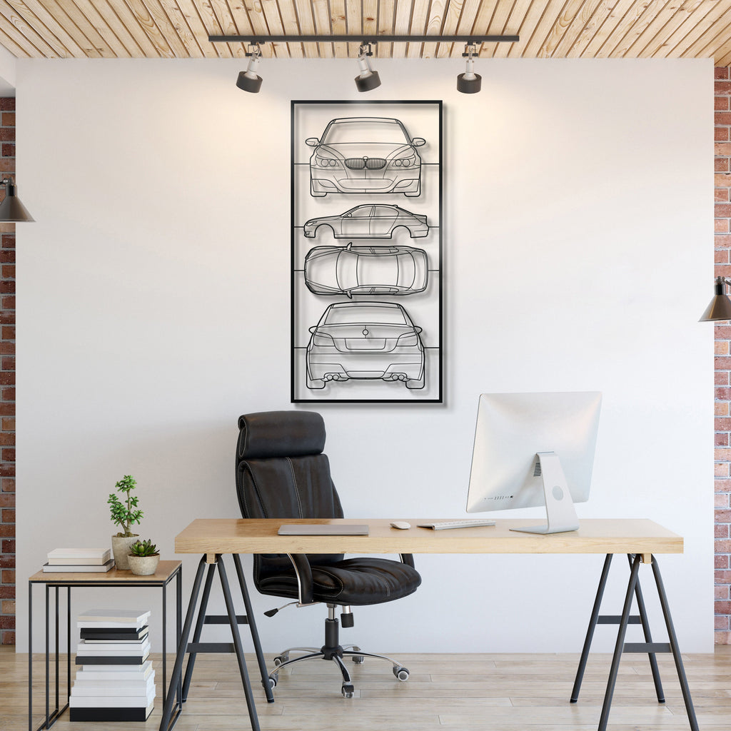 E60 Quad Profile Metal Frame Silhouette - MT1435