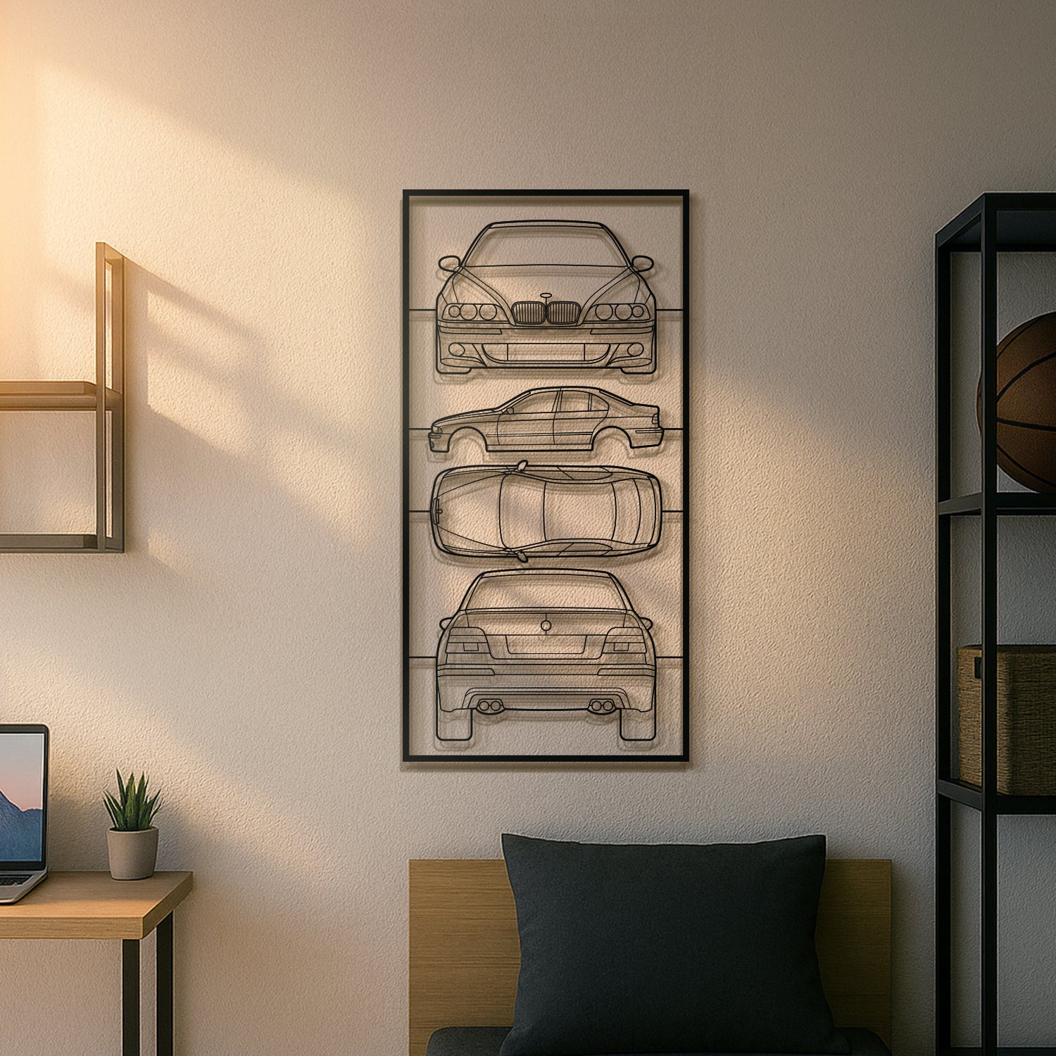 E39 Quad Profile Metal Frame Silhouette - MT1434