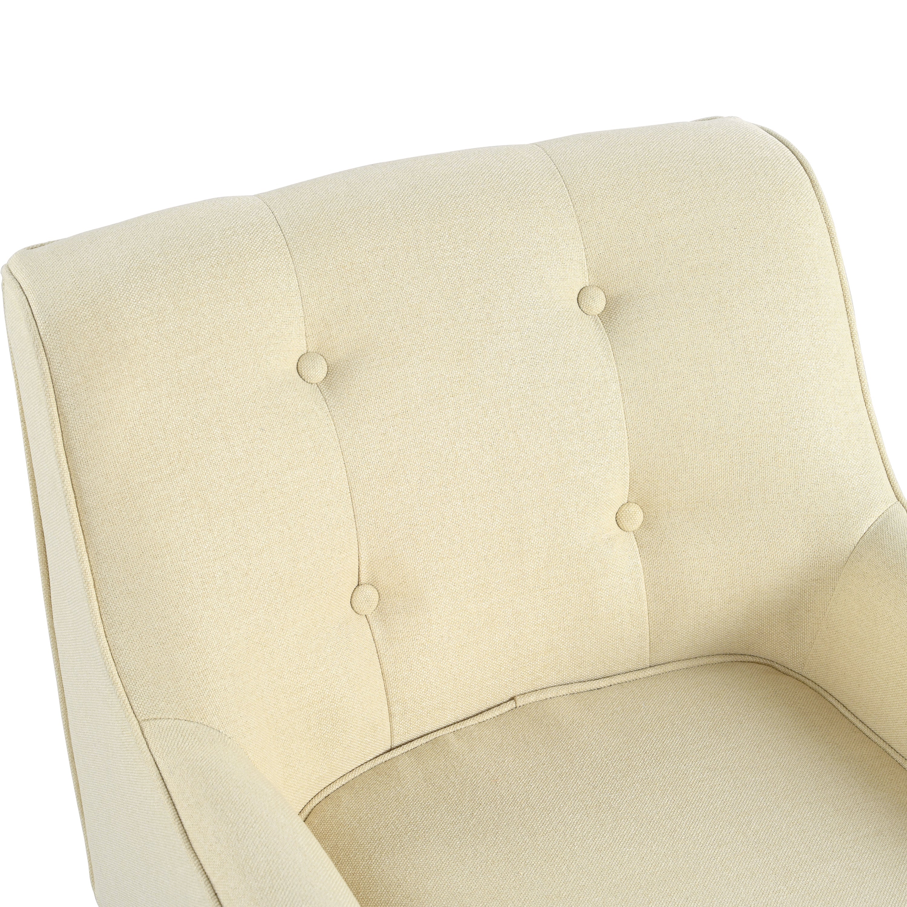 Mid-Century Modern Armchair - Tufted Fabric Accent Chair with Solid Wood Legs for Living Room, Bedroom & Office - Comfortable Polyester Upholstery - Classic Button-Tufted Back & Tapered Design
