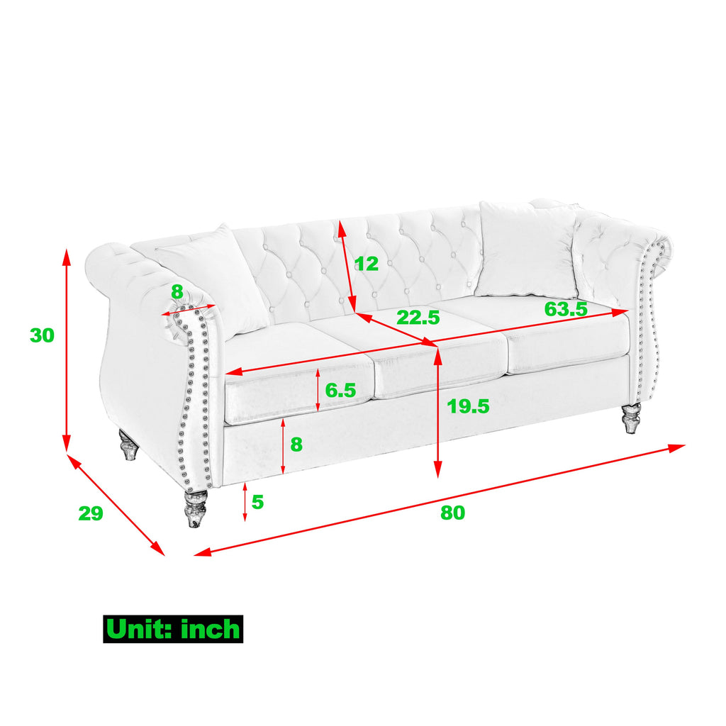 3-seater + 3-seater Combination sofa.Grey Velvet W834S00064