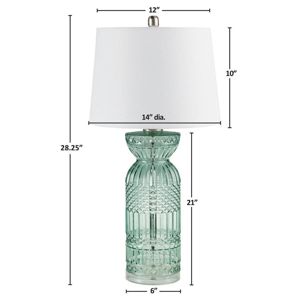 Textured Glass and Acrylic Base Table Lamp Blue See below