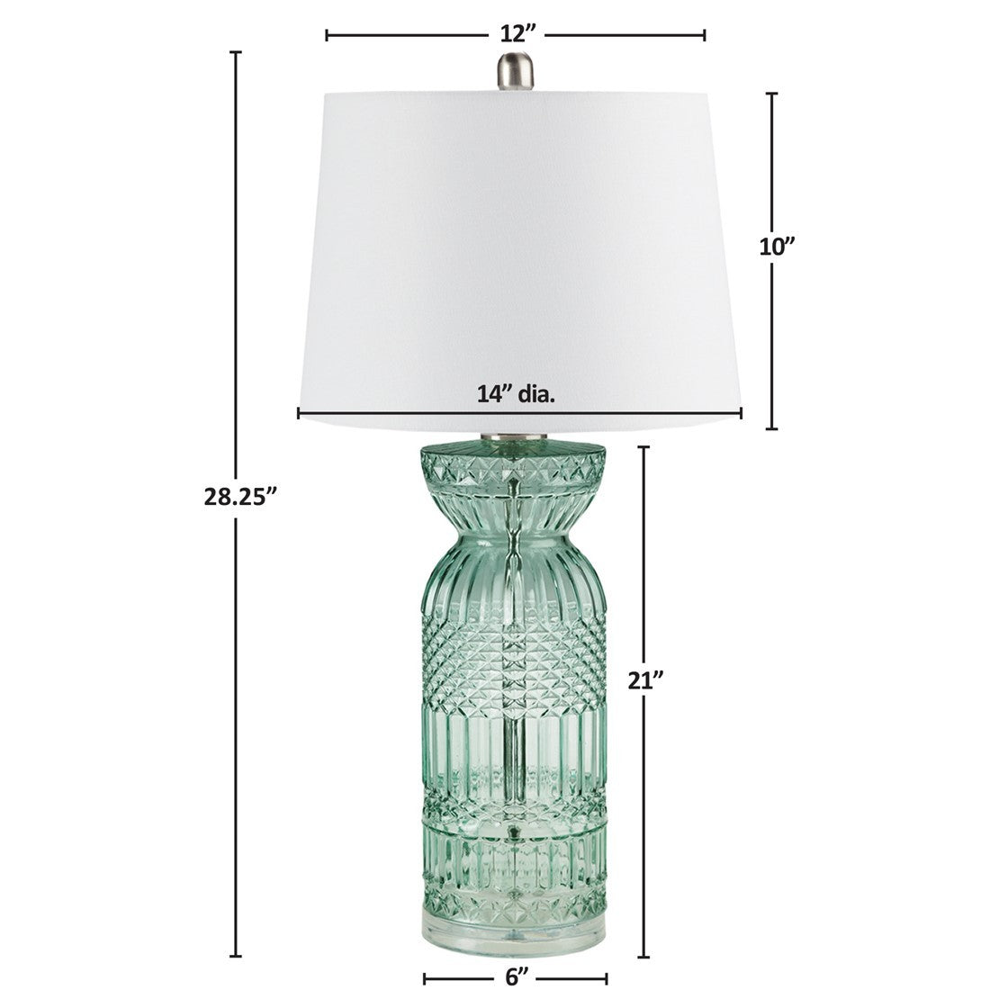 Textured Glass and Acrylic Base Table Lamp Blue See below