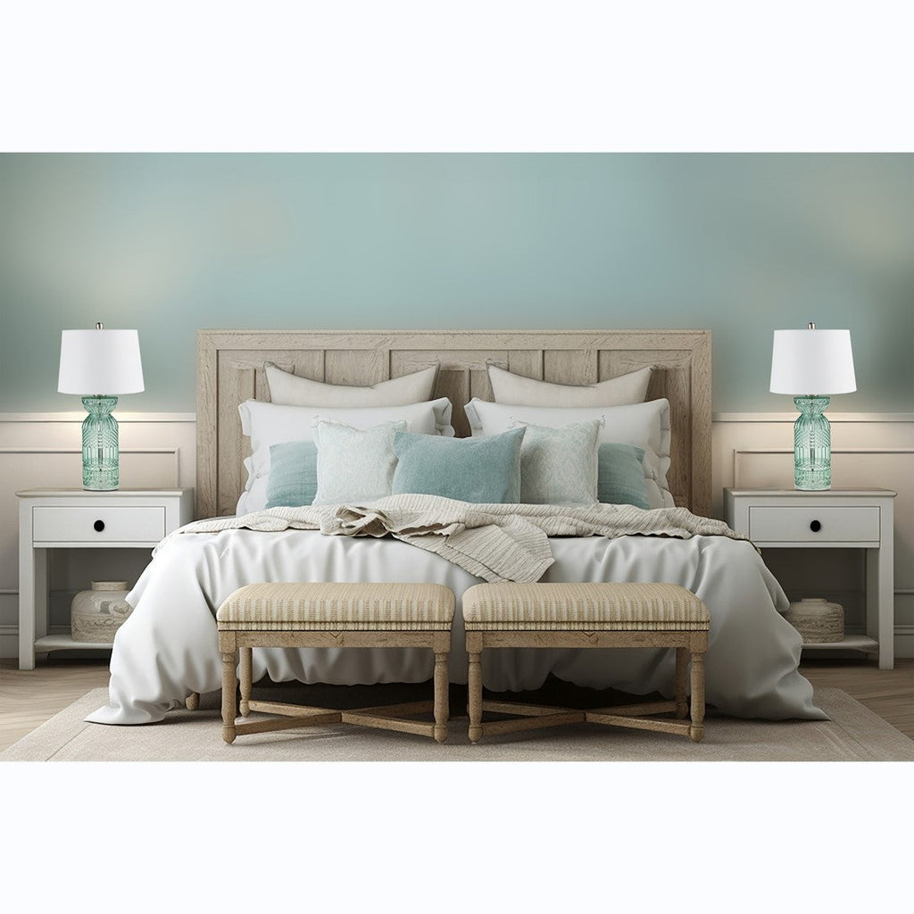 Textured Glass and Acrylic Base Table Lamp Blue See below