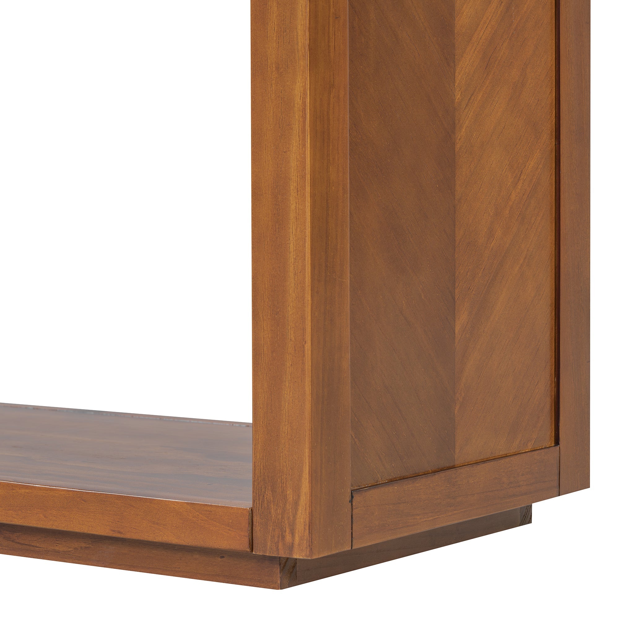 TREXM 55' Console Table, Rustic Wooden Entryway Table with Storage Drawers and Open Shelf, Elegant Sofa Table for Hallway and Living Room (Honey)