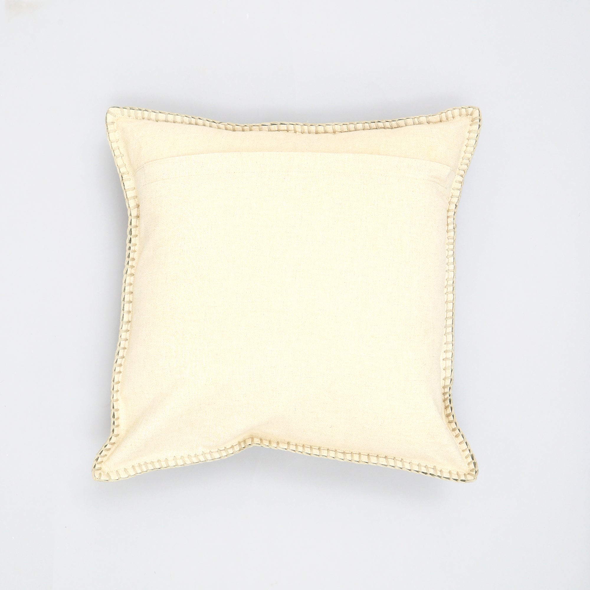 Stonewashed Cotton Velvet Throw Pillow with Decorative Handstiched Edges-19X19'
