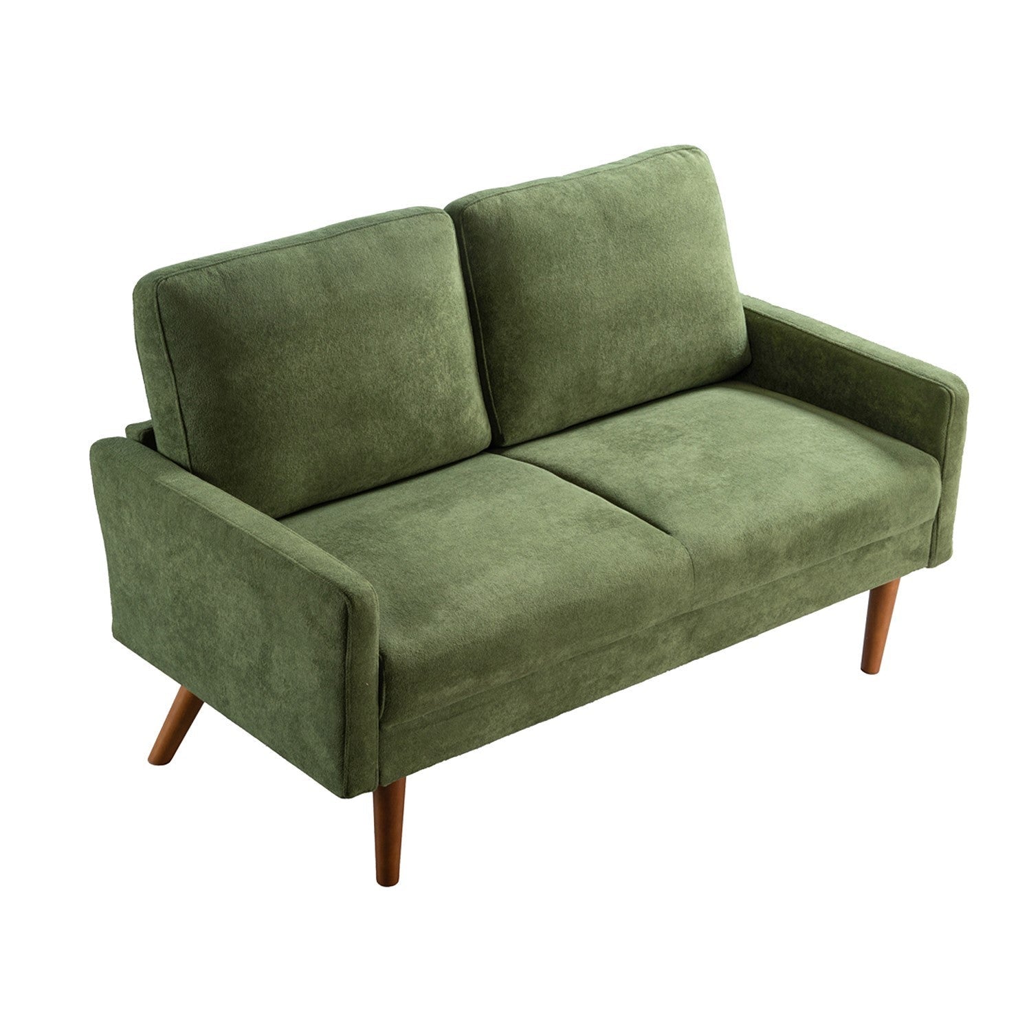 Velvet Loveseat Sofa, European Style with Sleek Design, Modern & Vintage Flair, Upholstered 2 Seater Couch, Chic Living Room Furniture Seating for Home, Apartment or Office, Green