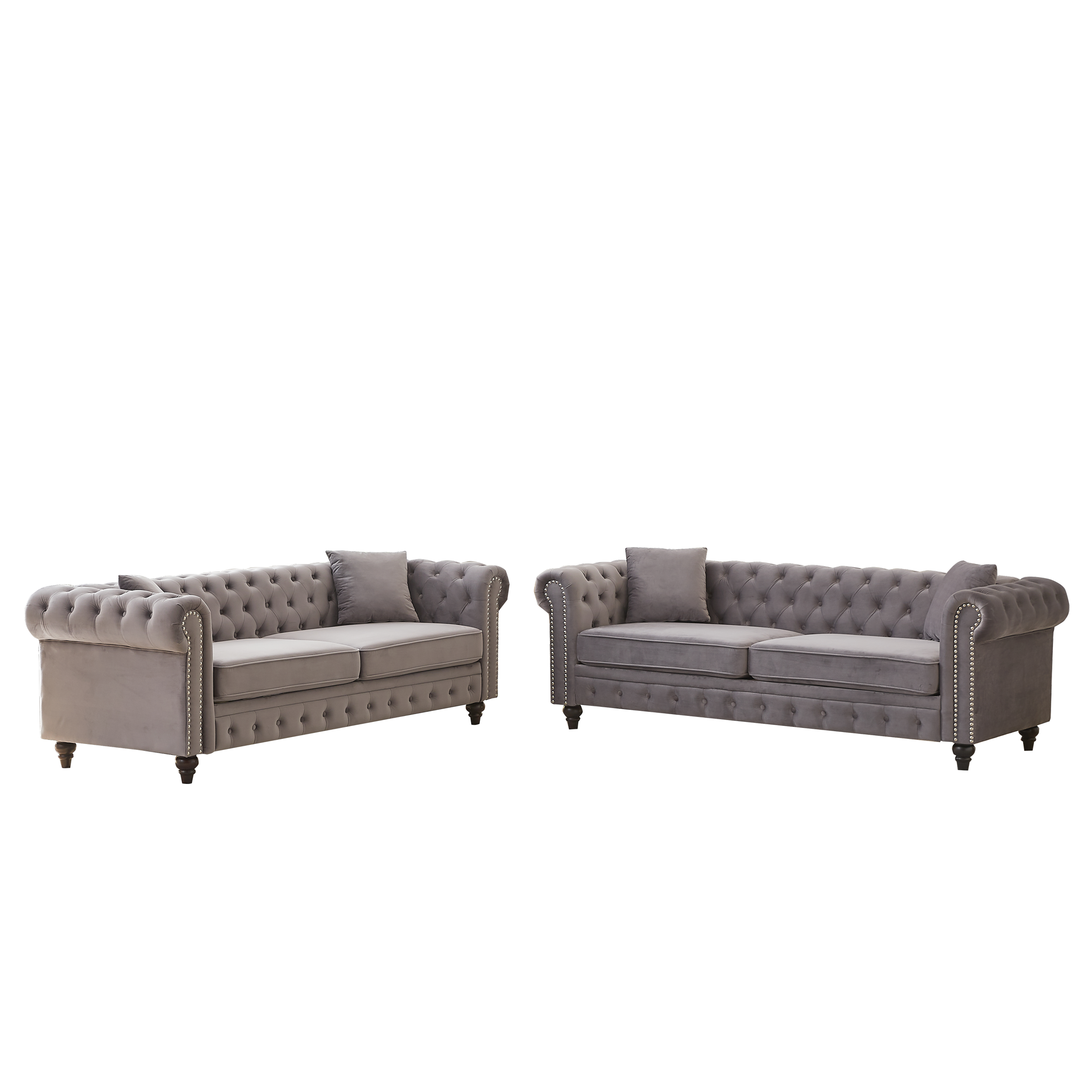 FX 3 Seats + 3 Seats Combo Sofa Modern living room sofa with solid wood frame and wooden feet, 4 cushions, apartment sofa furniture for living room, living room, office