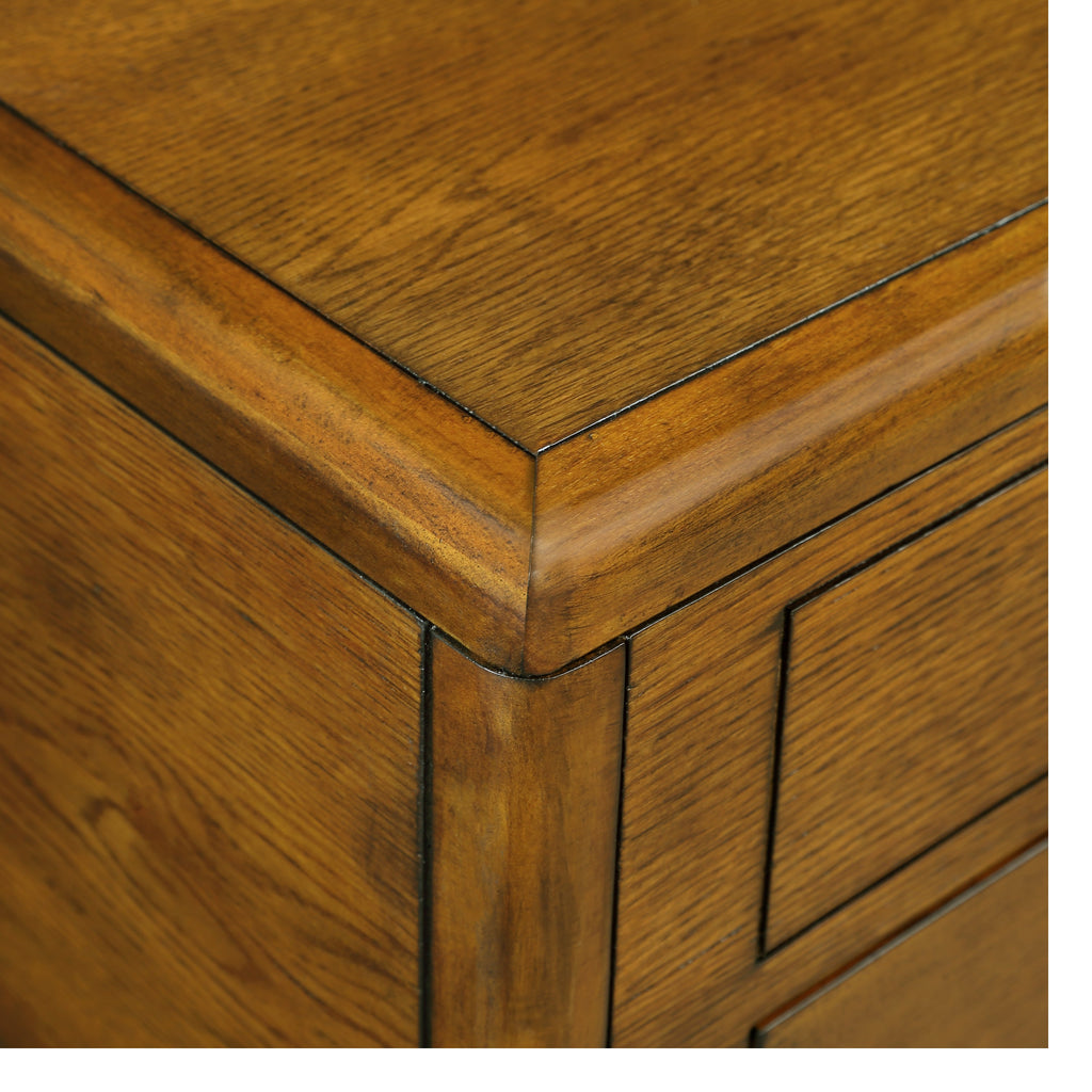 Solid Wood Rectangle Coffee Table for Living Room, 40-Inch Antique Coffee Table with 4 Drawers, Wood Center Table Tea Table with Rivet Decoration Legs.Easy Assembly,  Antique Brown