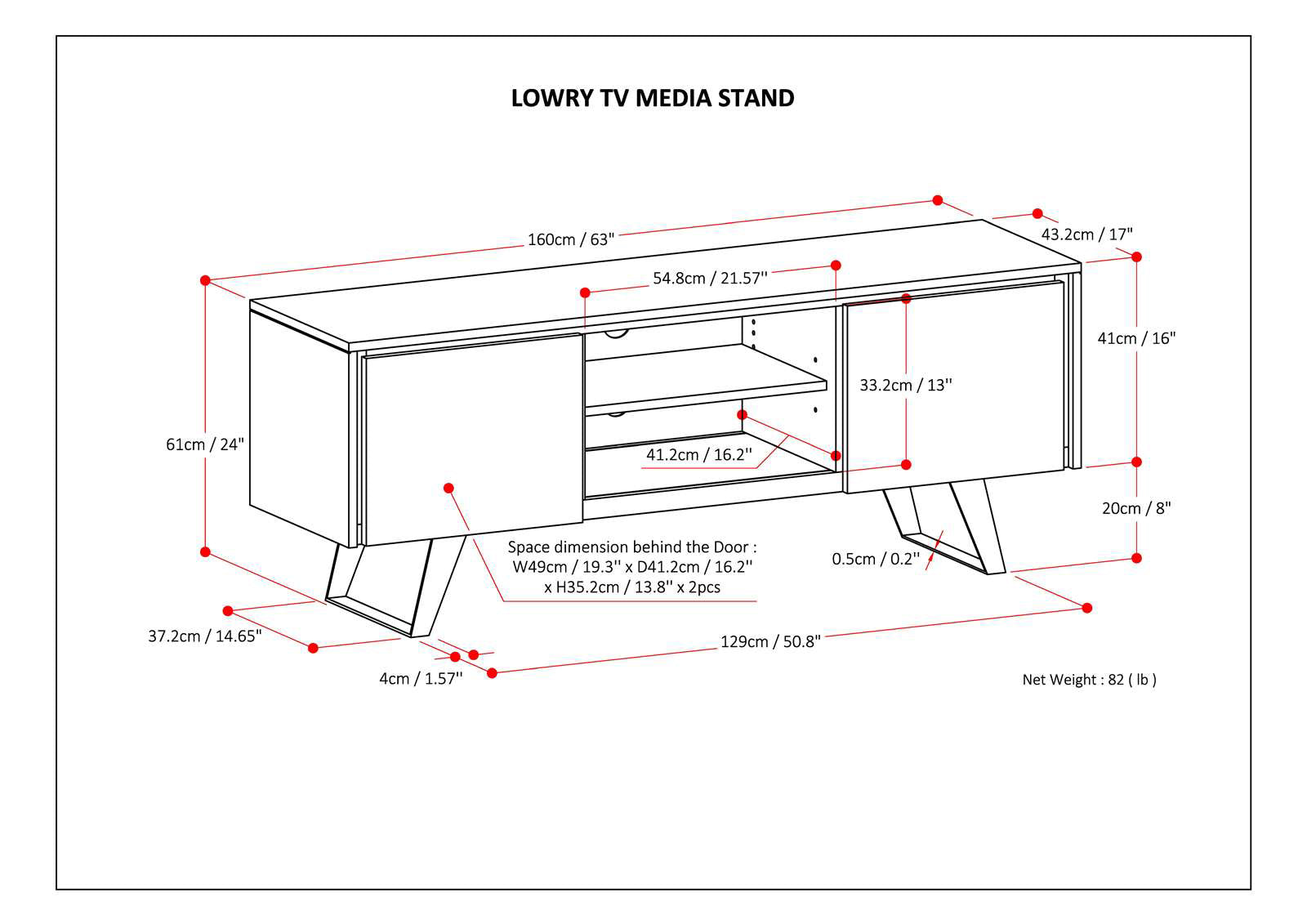 Lowry - TV Media Stand - Walnut
