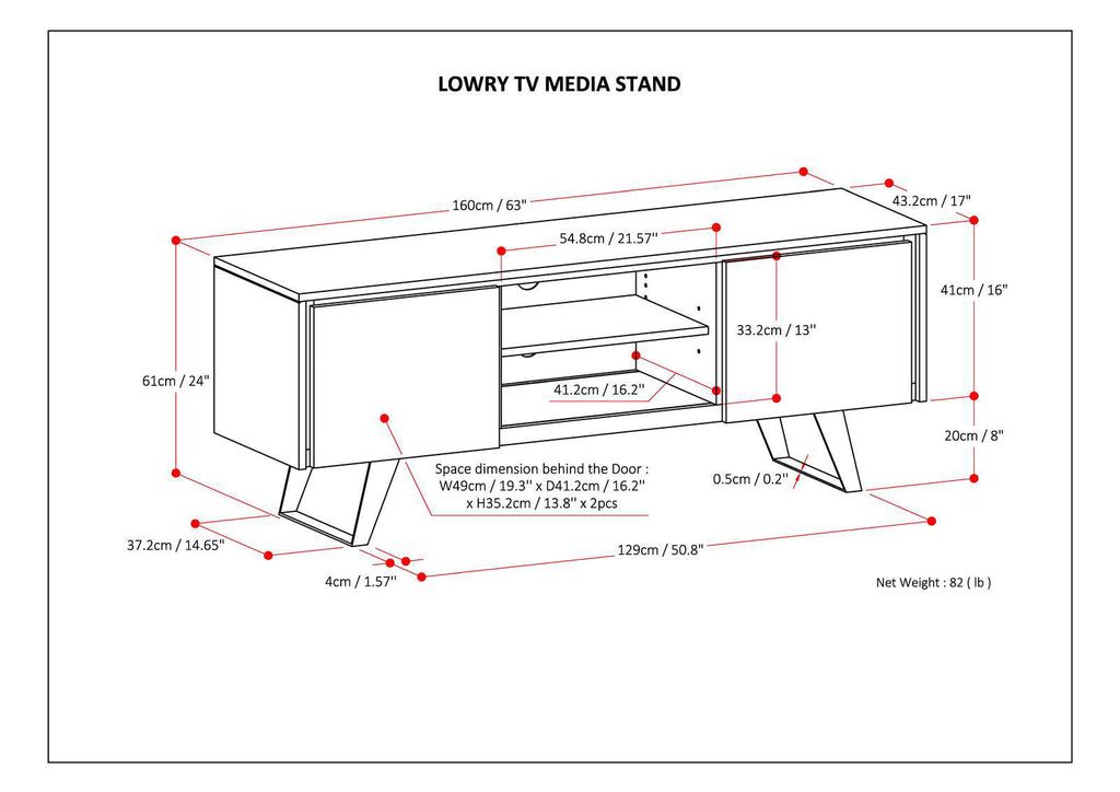 Lowry - TV Media Stand - Distressed Charcoal Brown